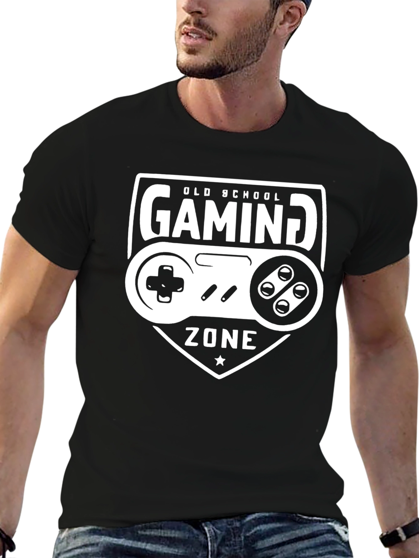 Old School Gaming Zone Black T-Shirt