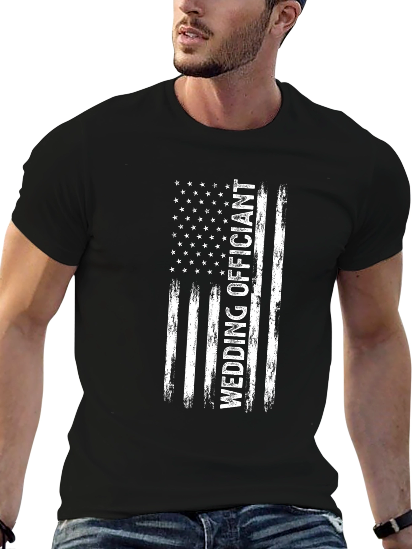 Wedding Officiant American Flag T-Shirt