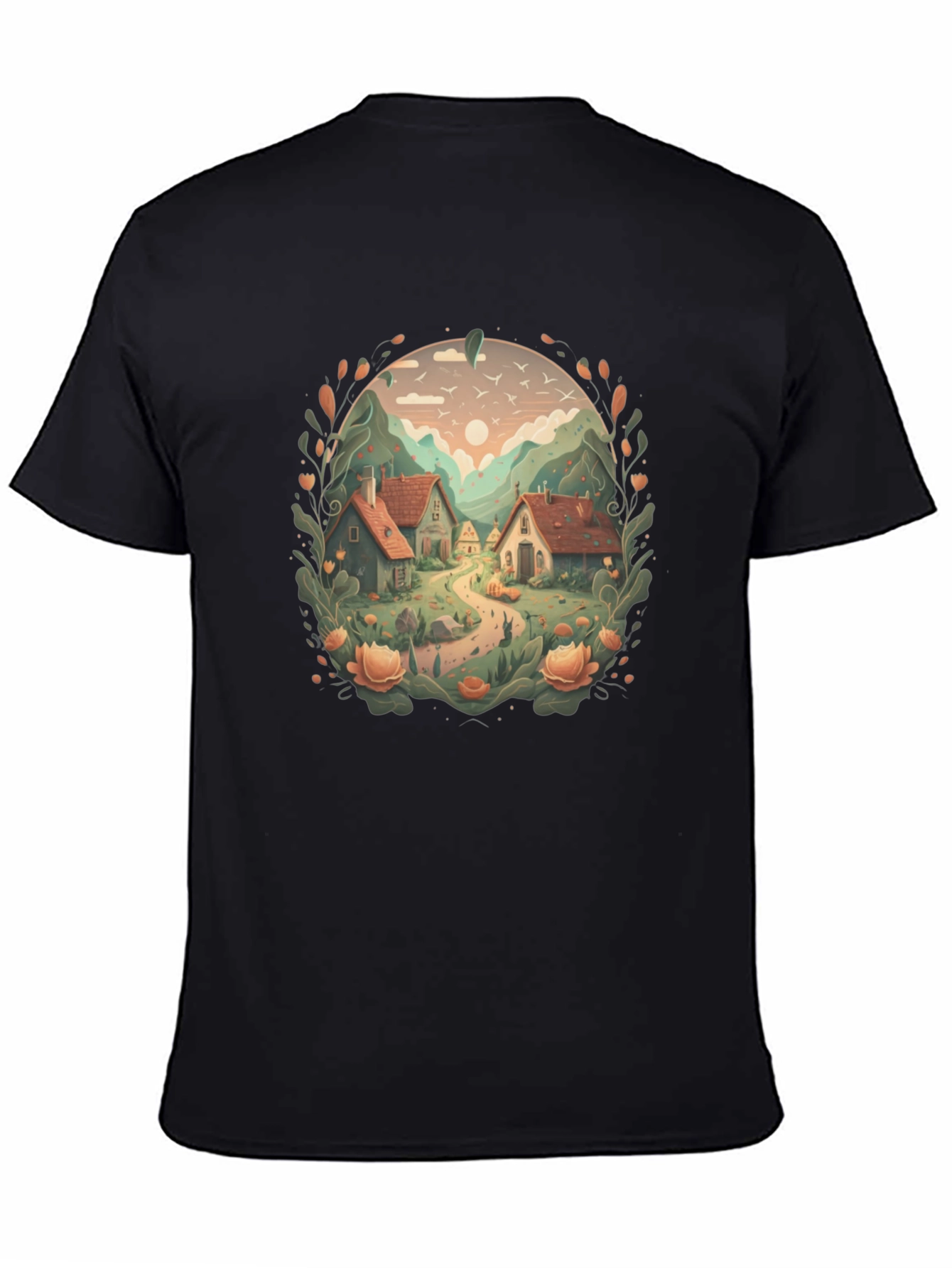 Scenic Village Graphic Tee - Nature Lovers T-Shirt