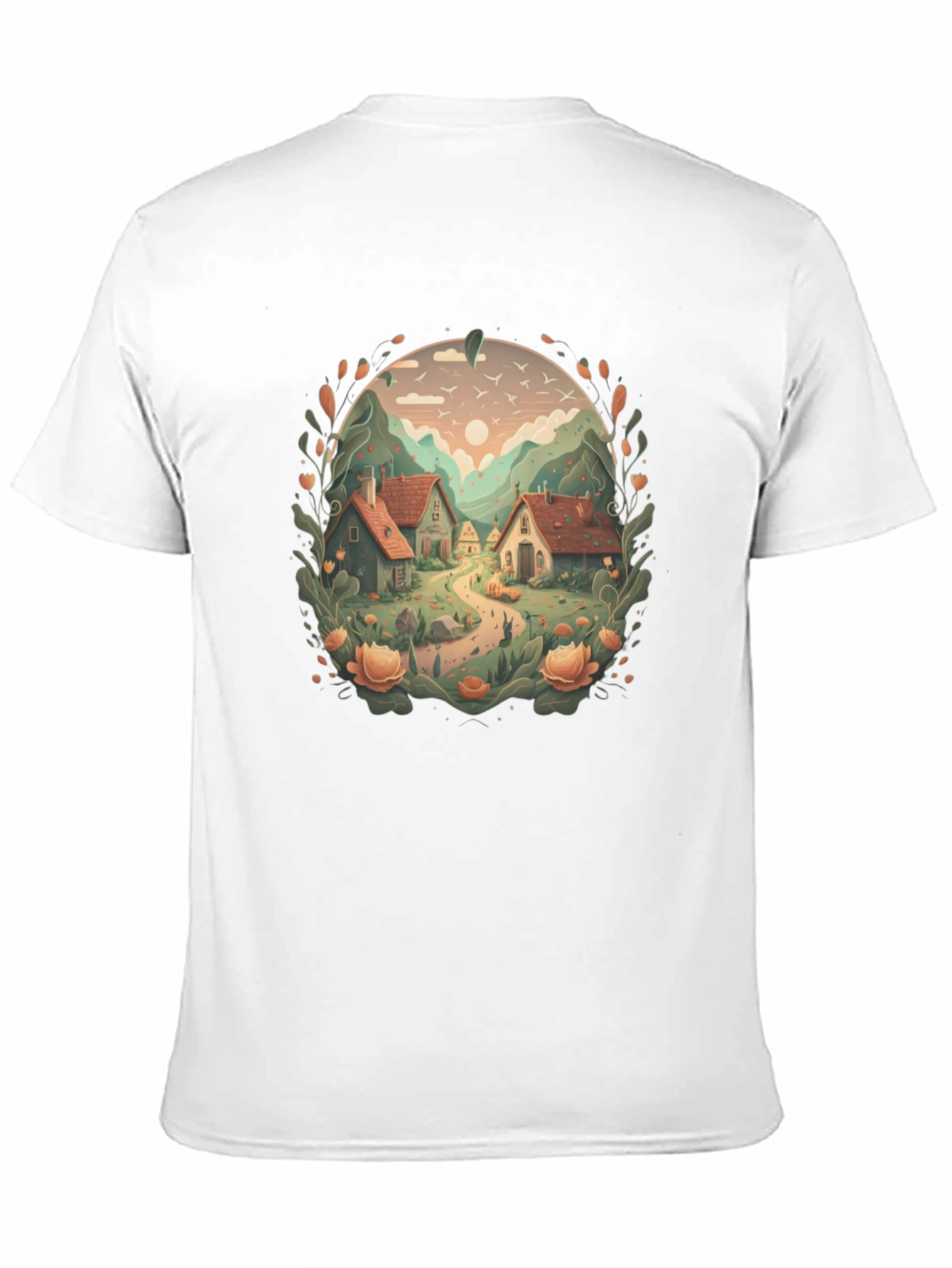 Scenic Village Graphic Tee - Nature Lovers T-Shirt