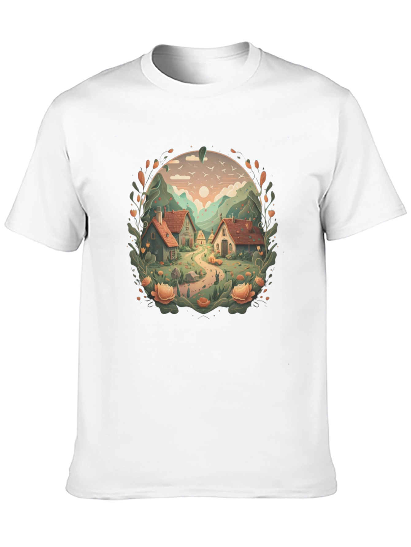 Scenic Village Graphic Tee - Nature Lovers T-Shirt