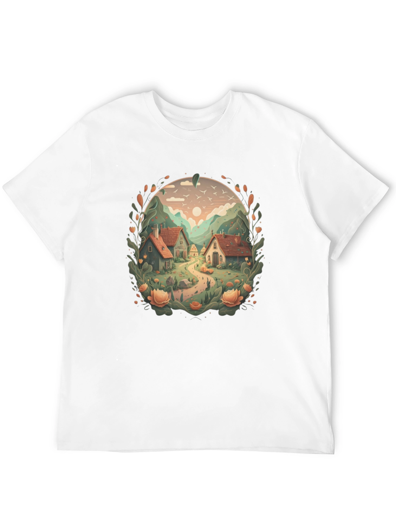 Scenic Village Graphic Tee - Nature Lovers T-Shirt