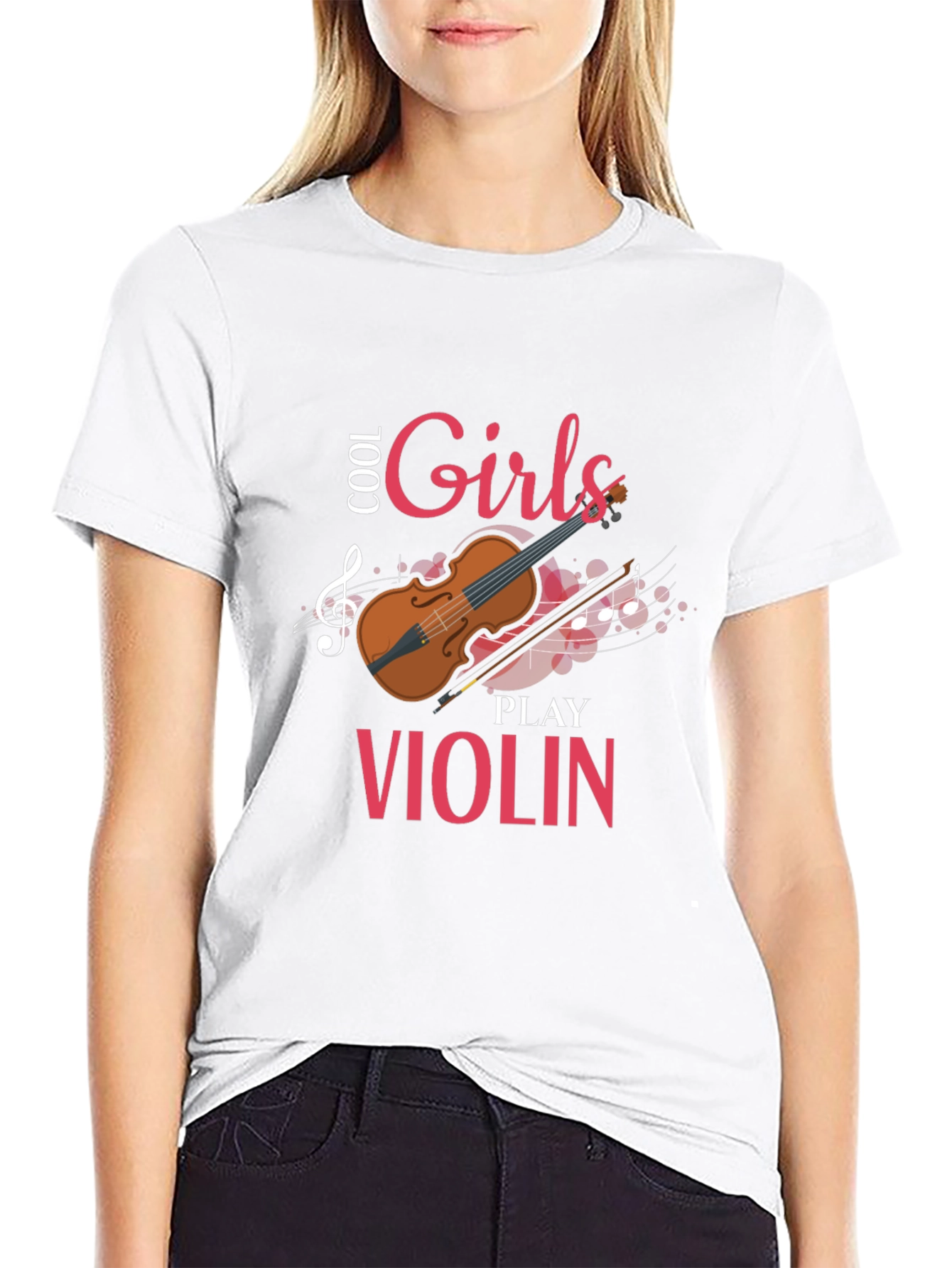 Cool Girls Play Violin Graphic Tee Shirt