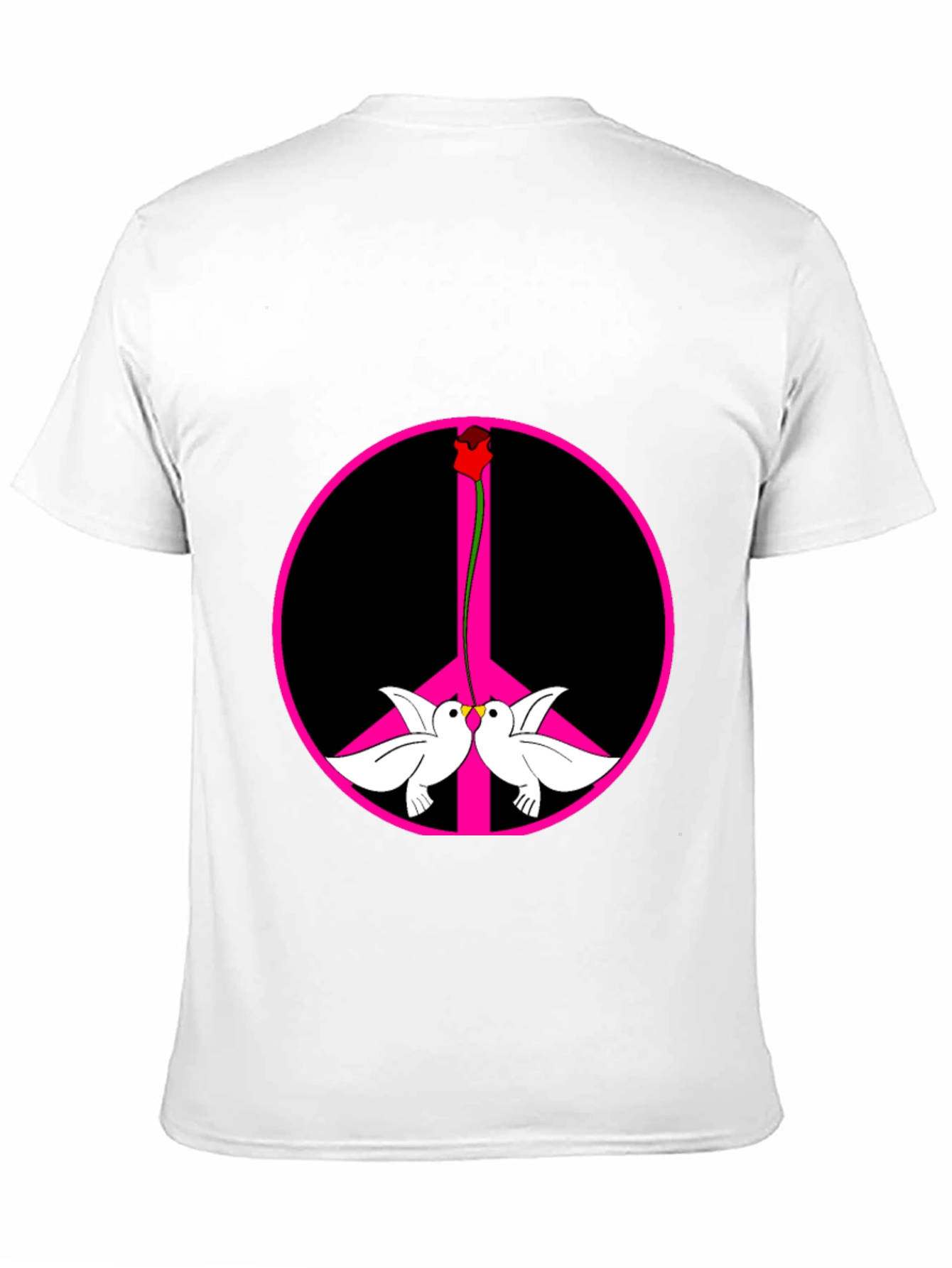Peace Dove & Rose Graphic Tee - Black