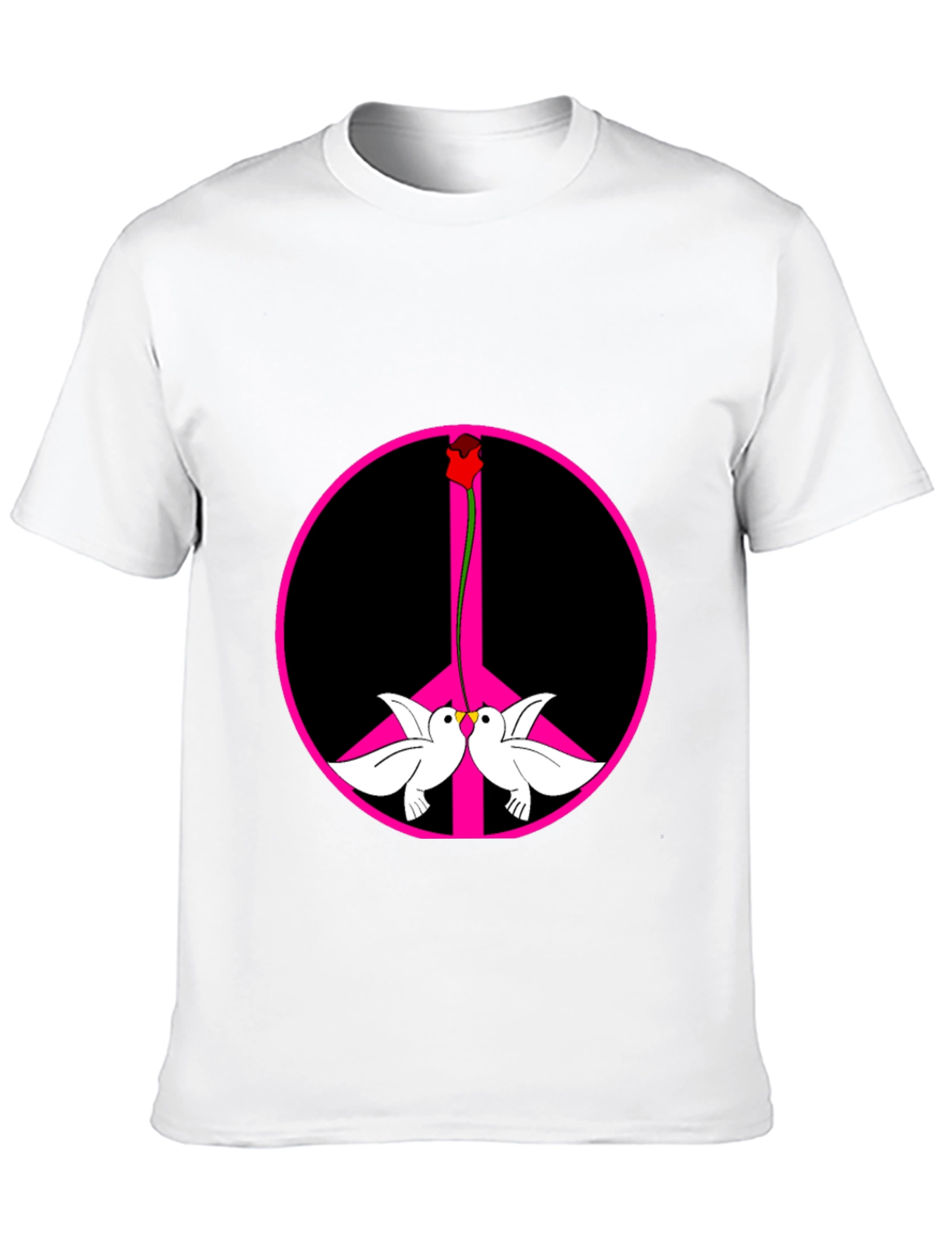 Peace Dove & Rose Graphic Tee - Black