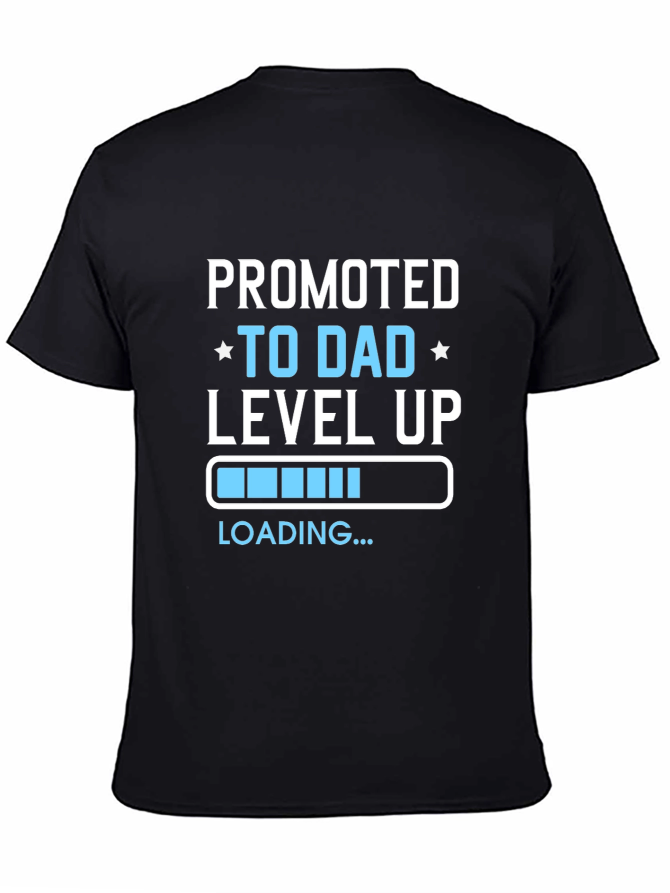 Promoted to Dad Level Up Black T-Shirt