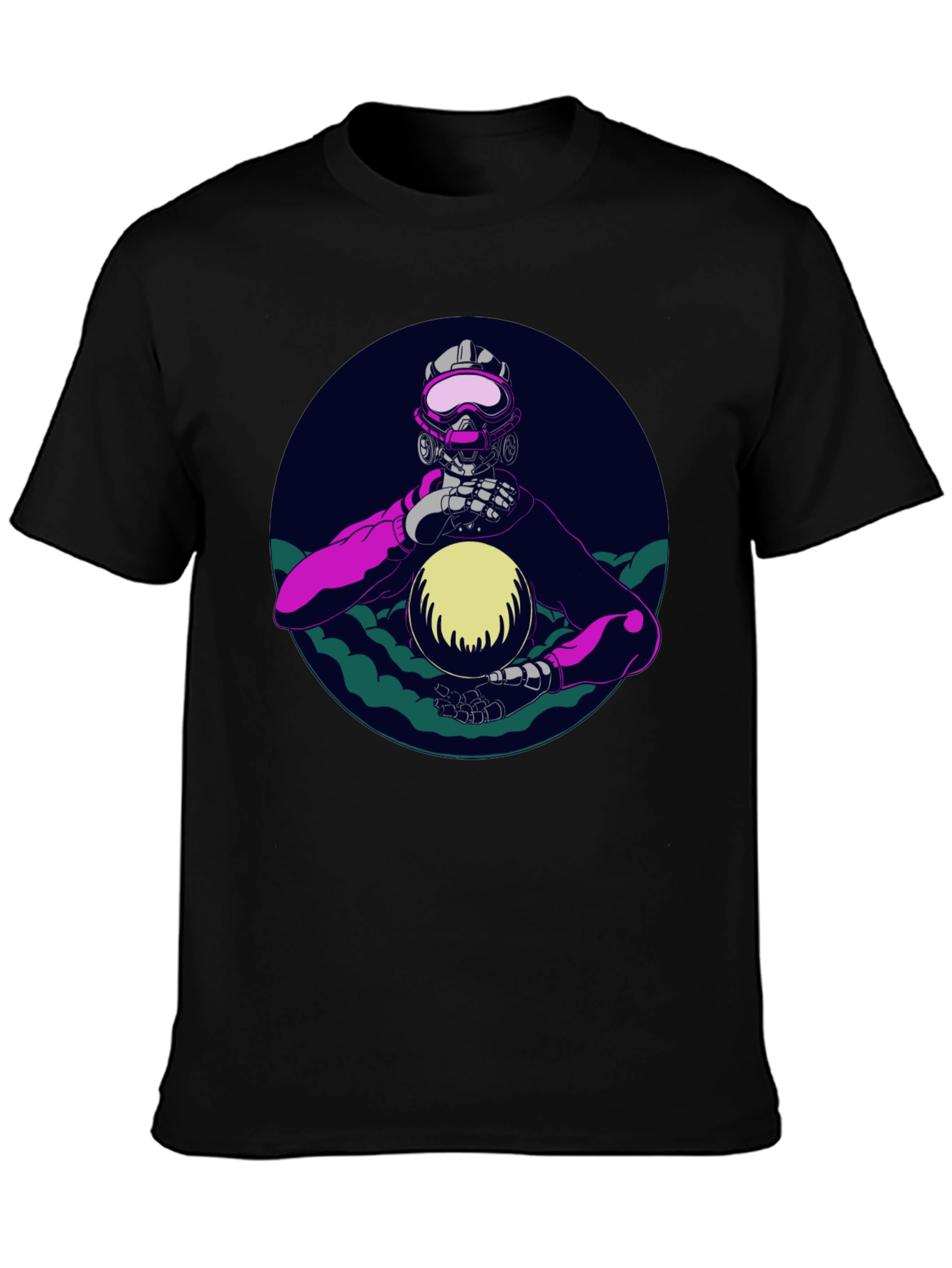 Cyberpunk Astronaut Graphic Tee - Black