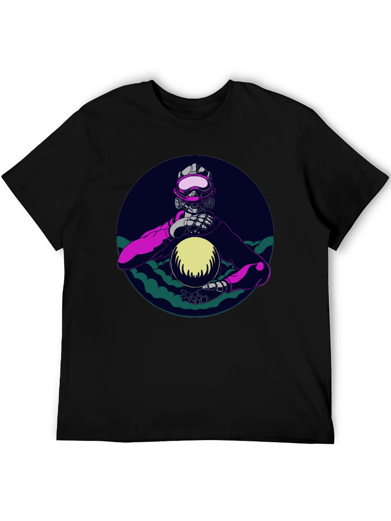 Cyberpunk Astronaut Graphic Tee - Black