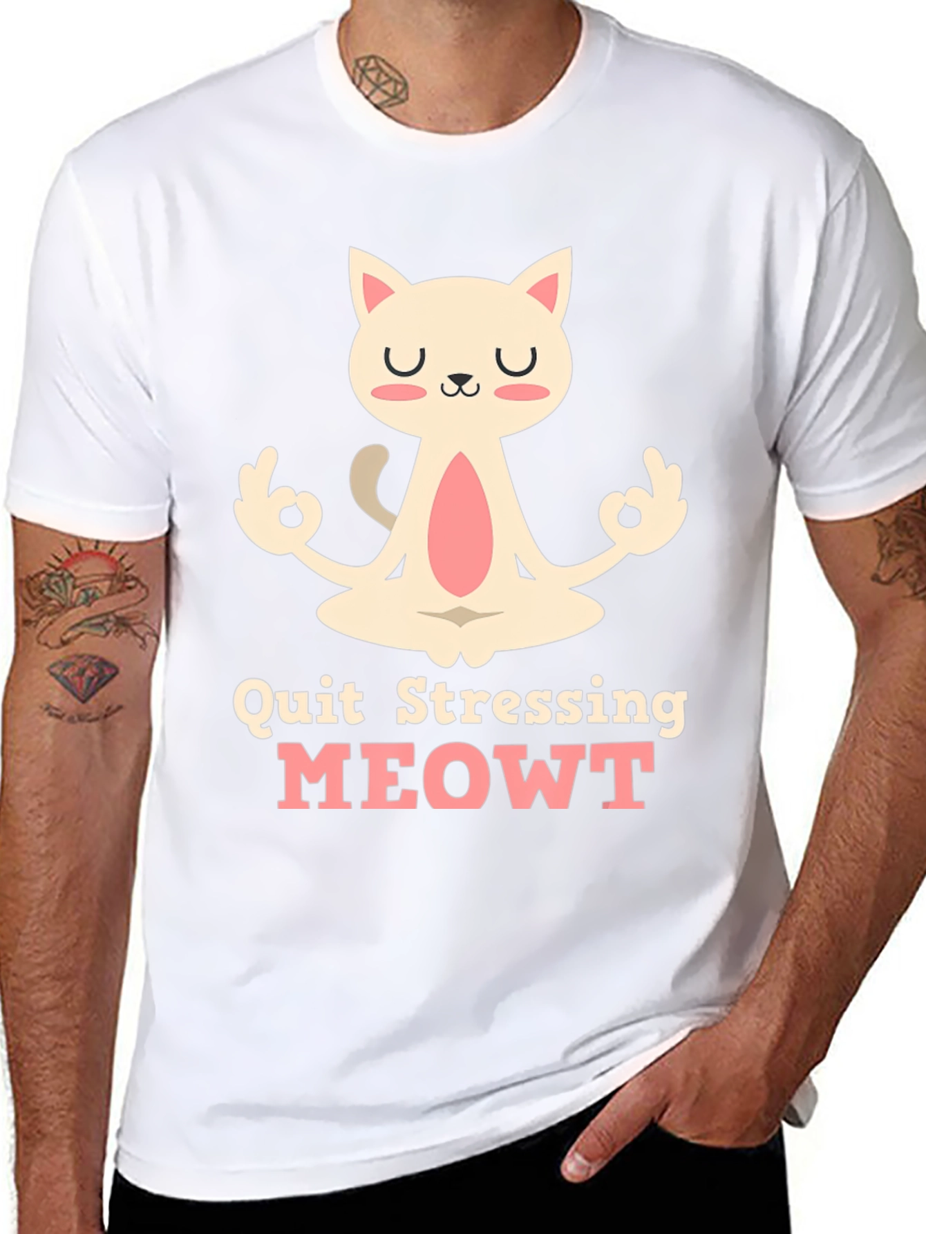 Relaxed Cat T-Shirt - Quit Stressing MEOWT