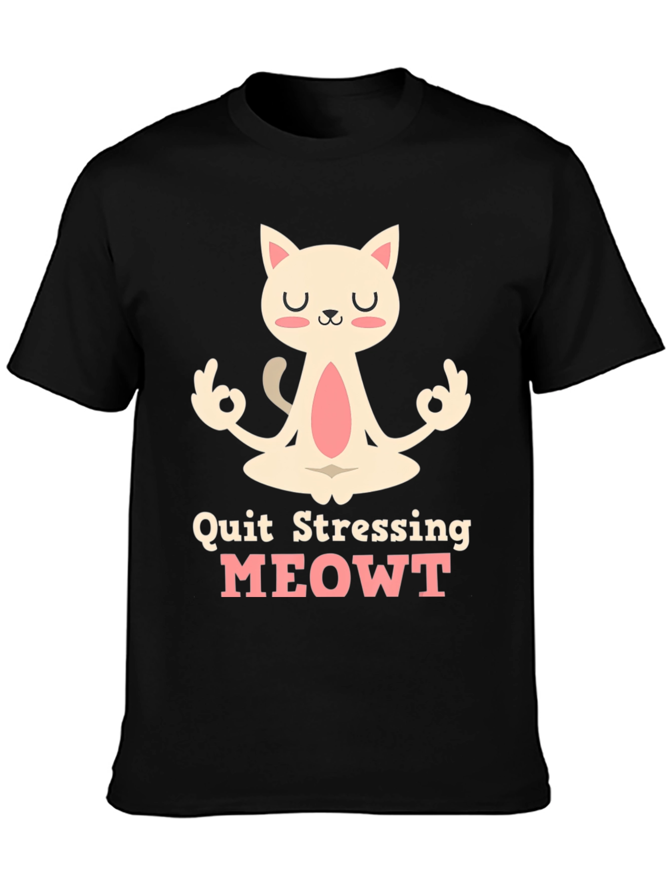 Relaxed Cat T-Shirt - Quit Stressing MEOWT