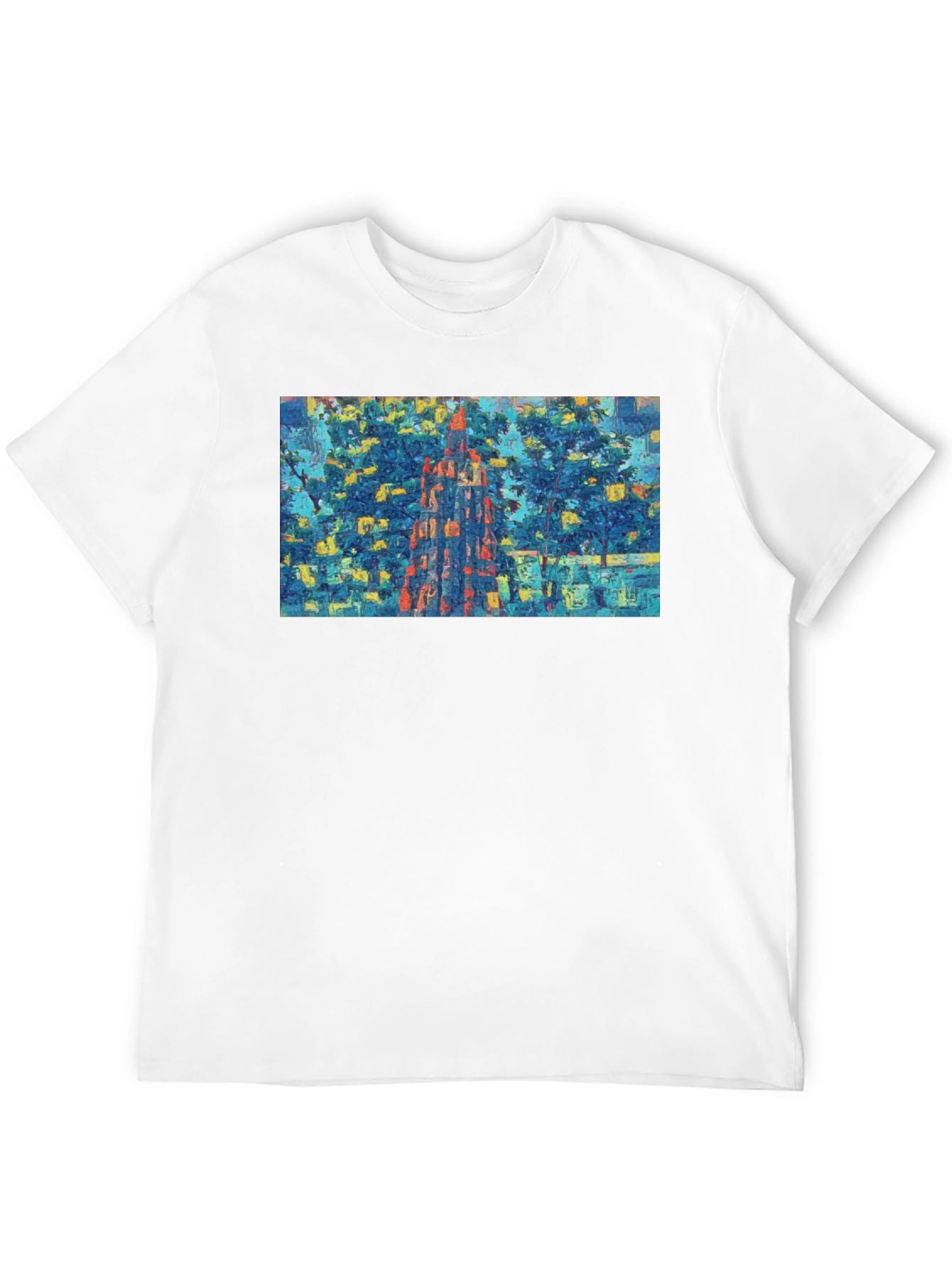 Abstract Cityscape Graphic Tee - Mens Black T-Shirt