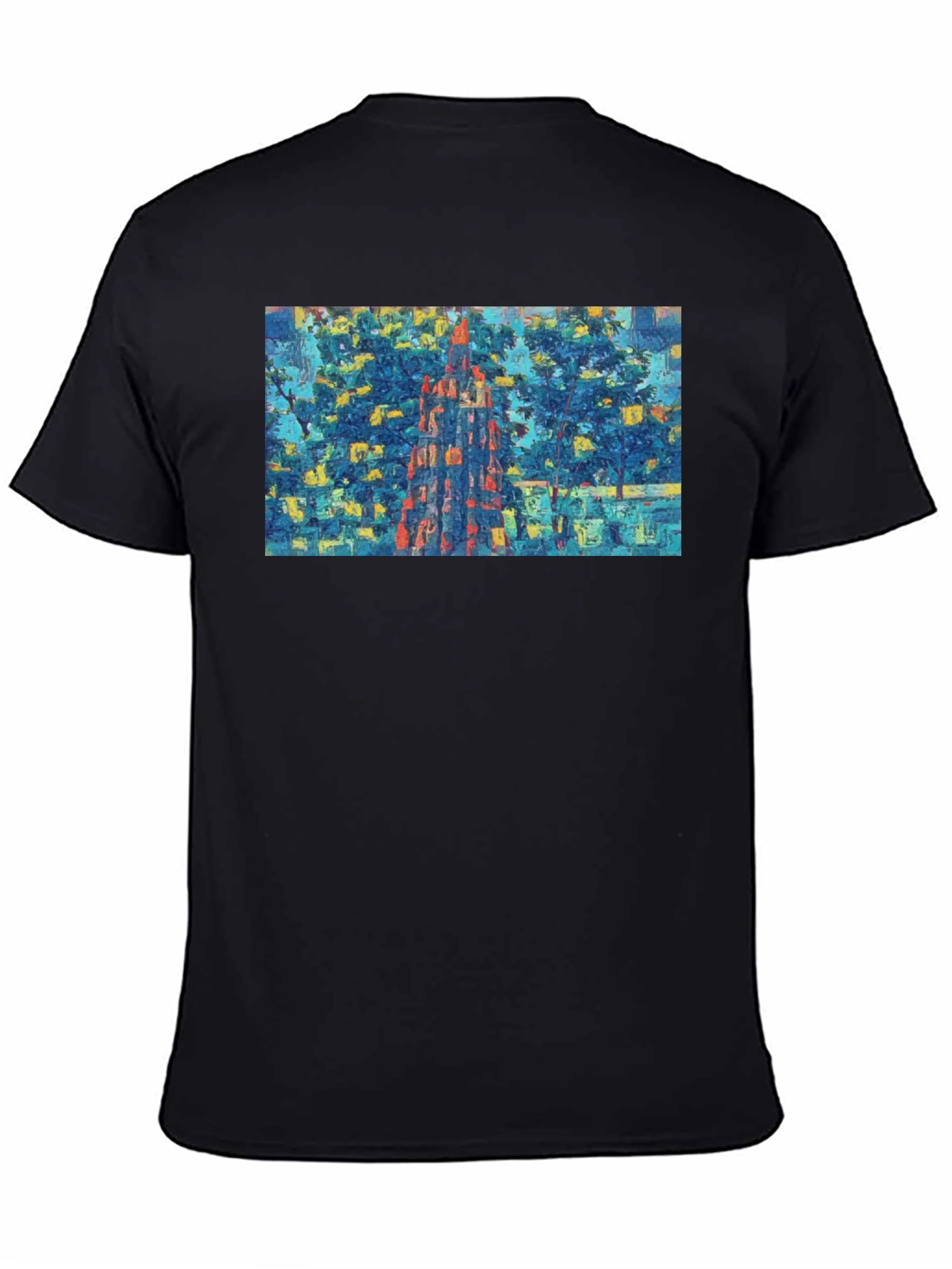 Abstract Cityscape Graphic Tee - Mens Black T-Shirt