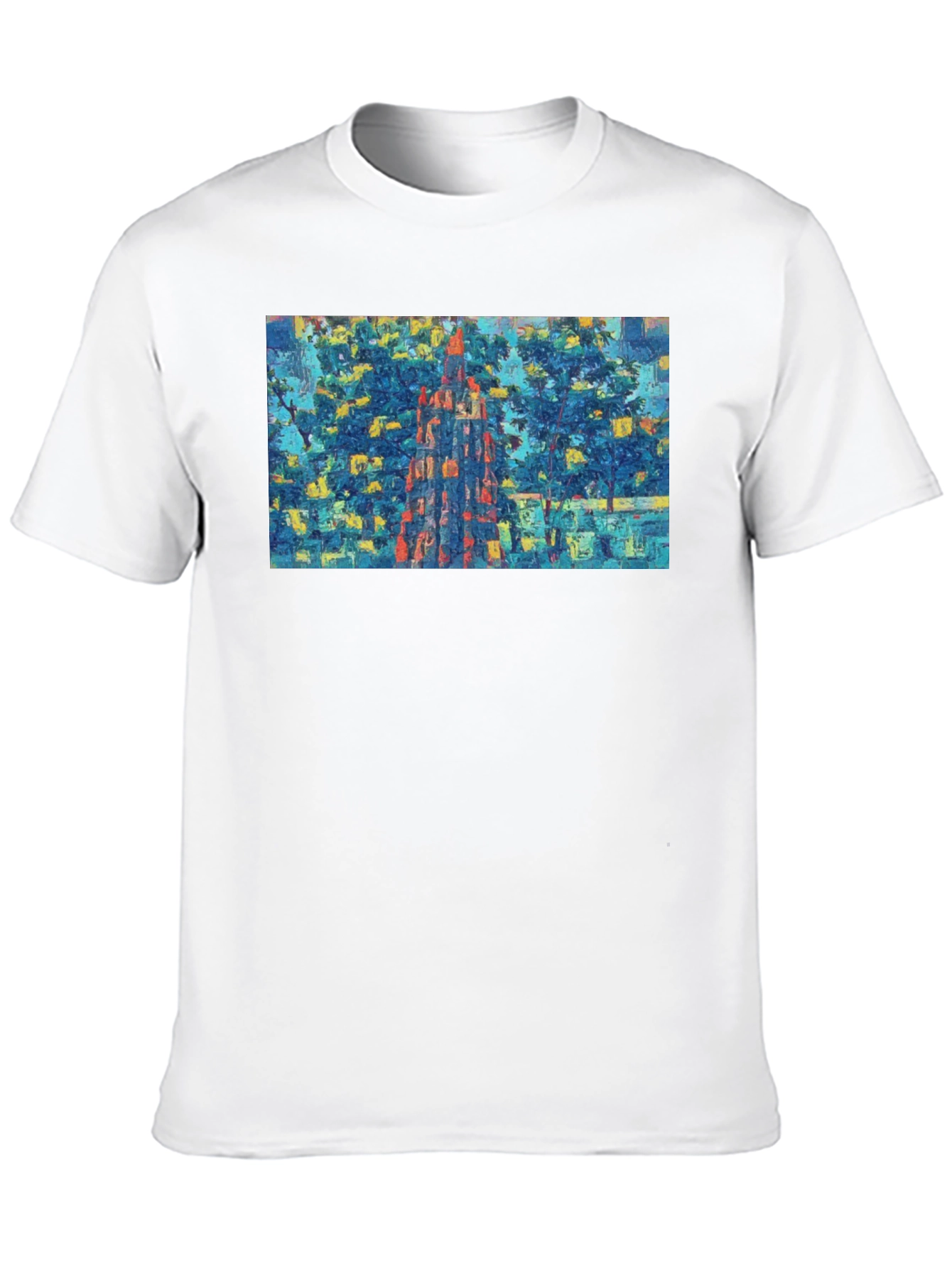 Abstract Cityscape Graphic Tee - Mens Black T-Shirt