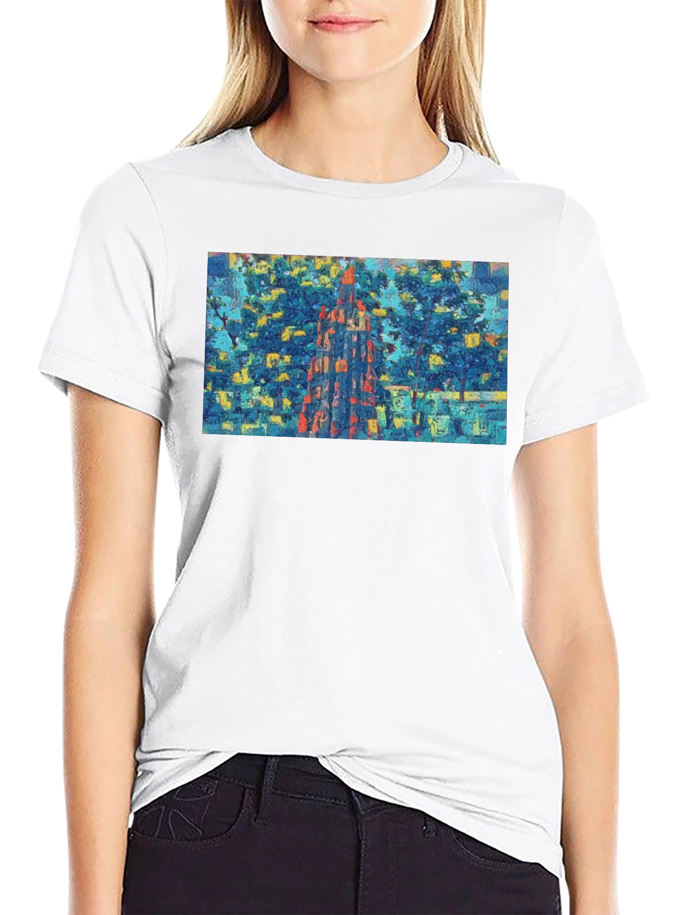 Abstract Cityscape Graphic Tee - Mens Black T-Shirt