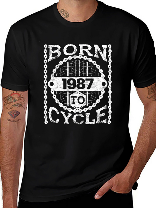 Born 1987 to Cycle Black Graphic T-Shirt