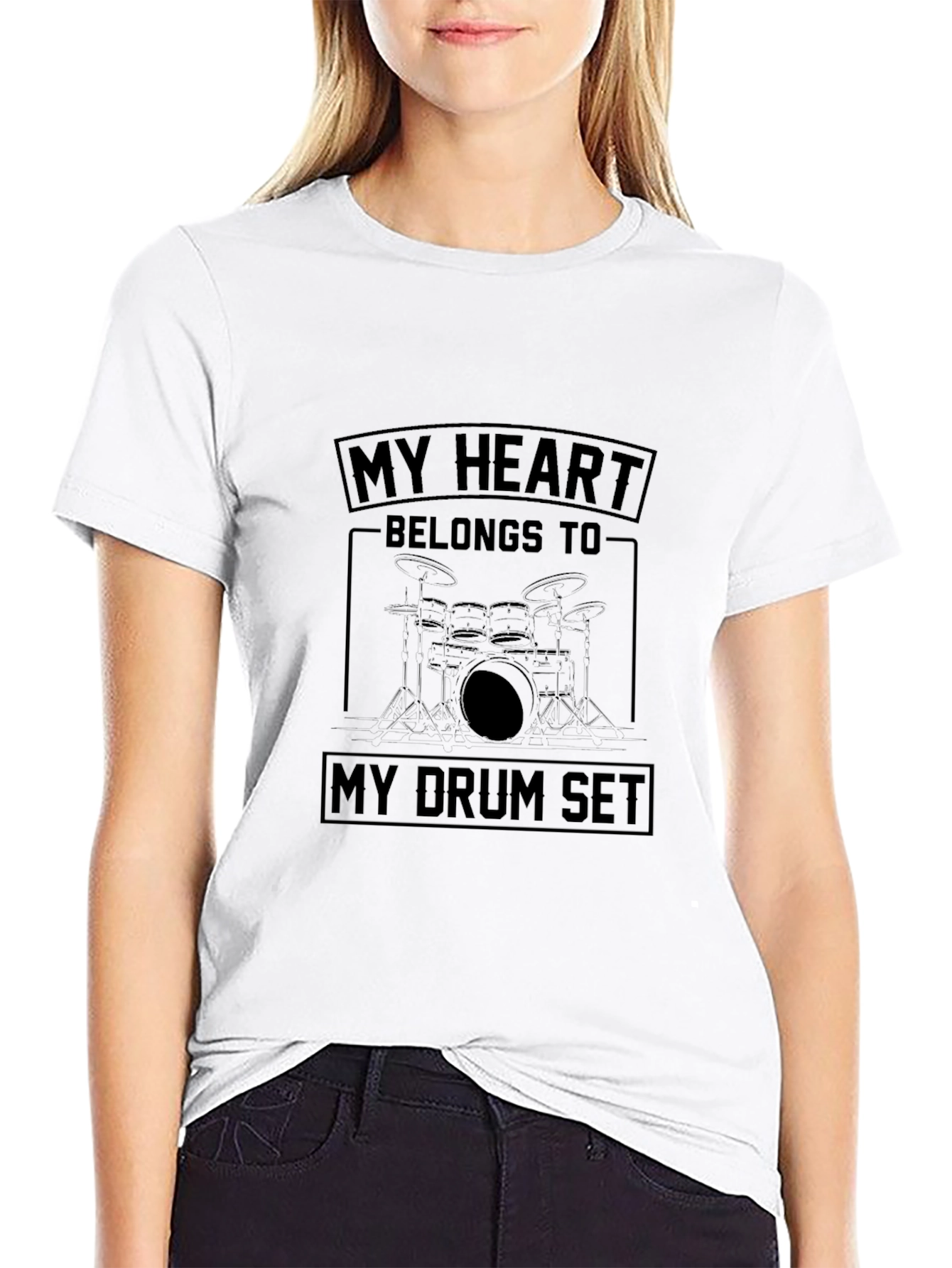 My Heart Belongs To My Drum Set Graphic Tee