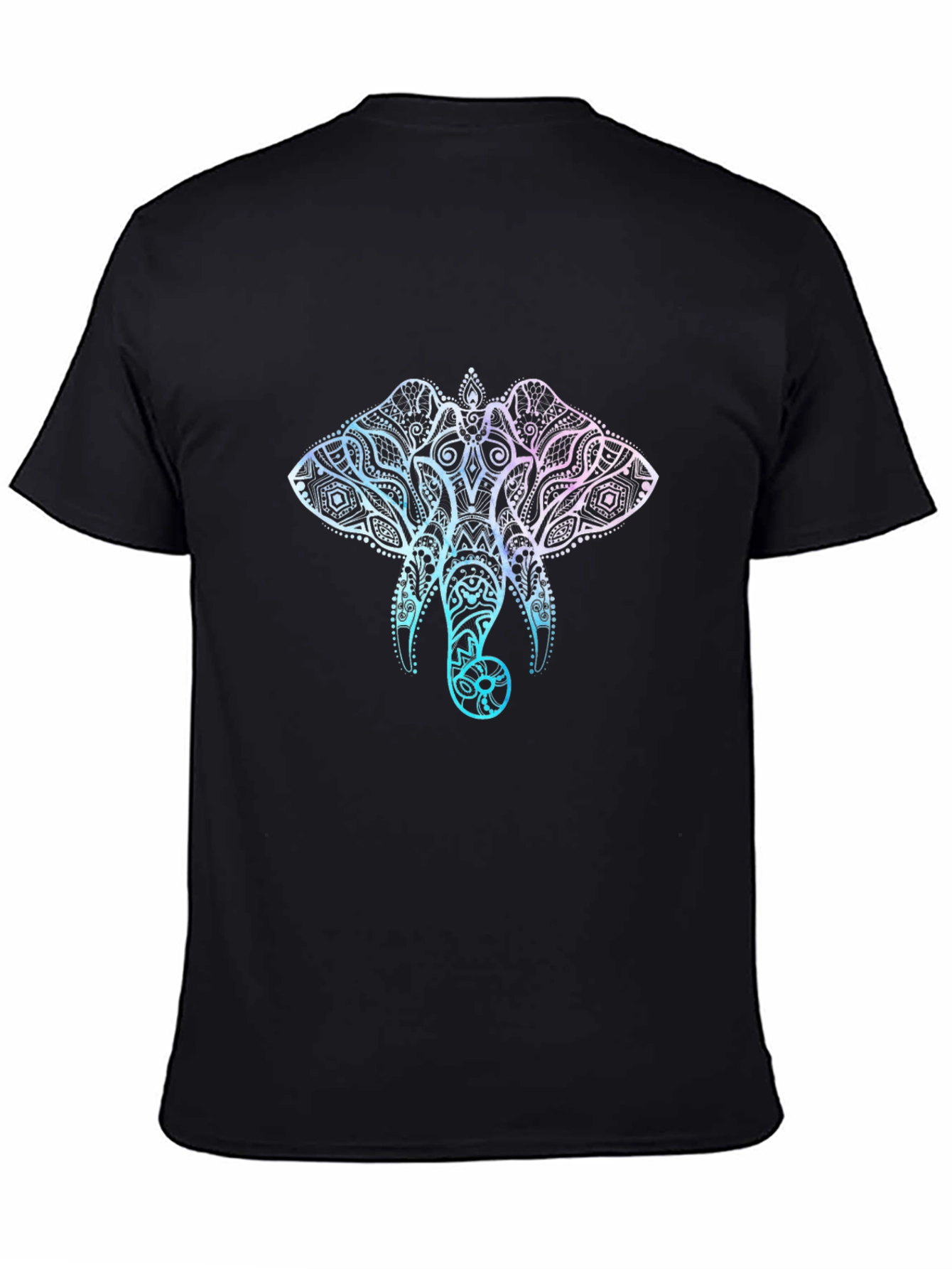 Elephant Mandala Graphic T-Shirt - Stylish Mens Black Tee