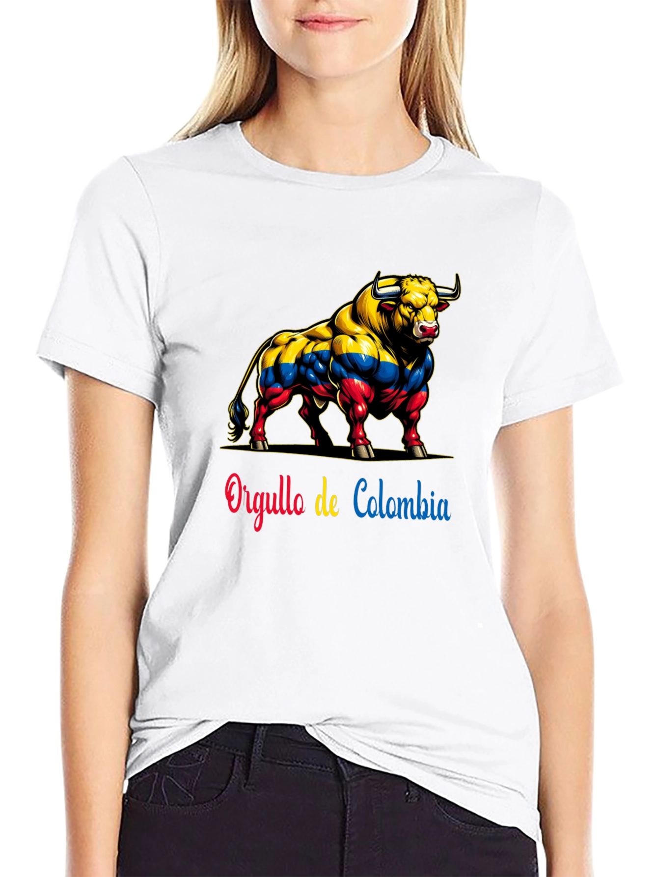 Colombia Pride Bull T-Shirt - Mens Black Tee