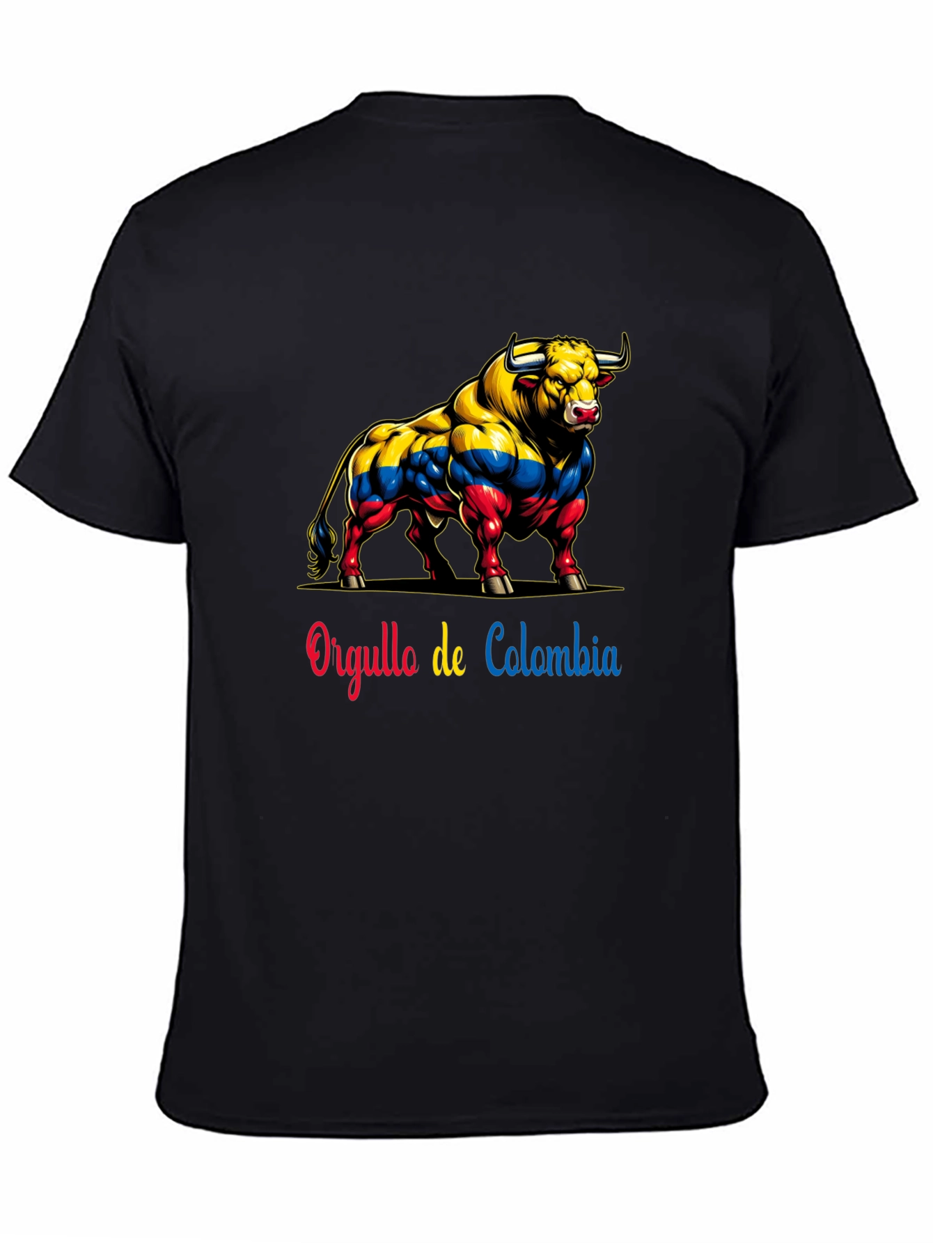Colombia Pride Bull T-Shirt - Mens Black Tee