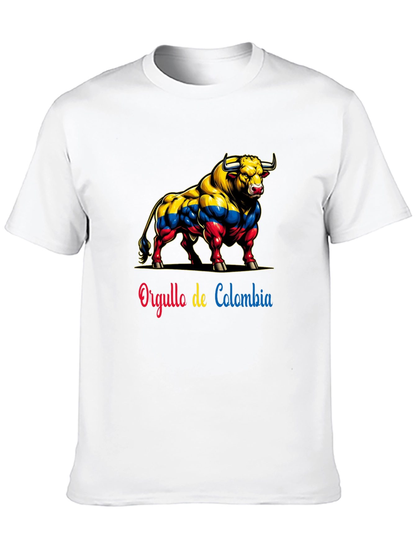 Colombia Pride Bull T-Shirt - Mens Black Tee