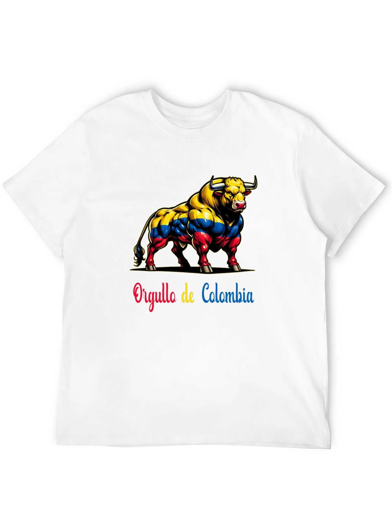 Colombia Pride Bull T-Shirt - Mens Black Tee