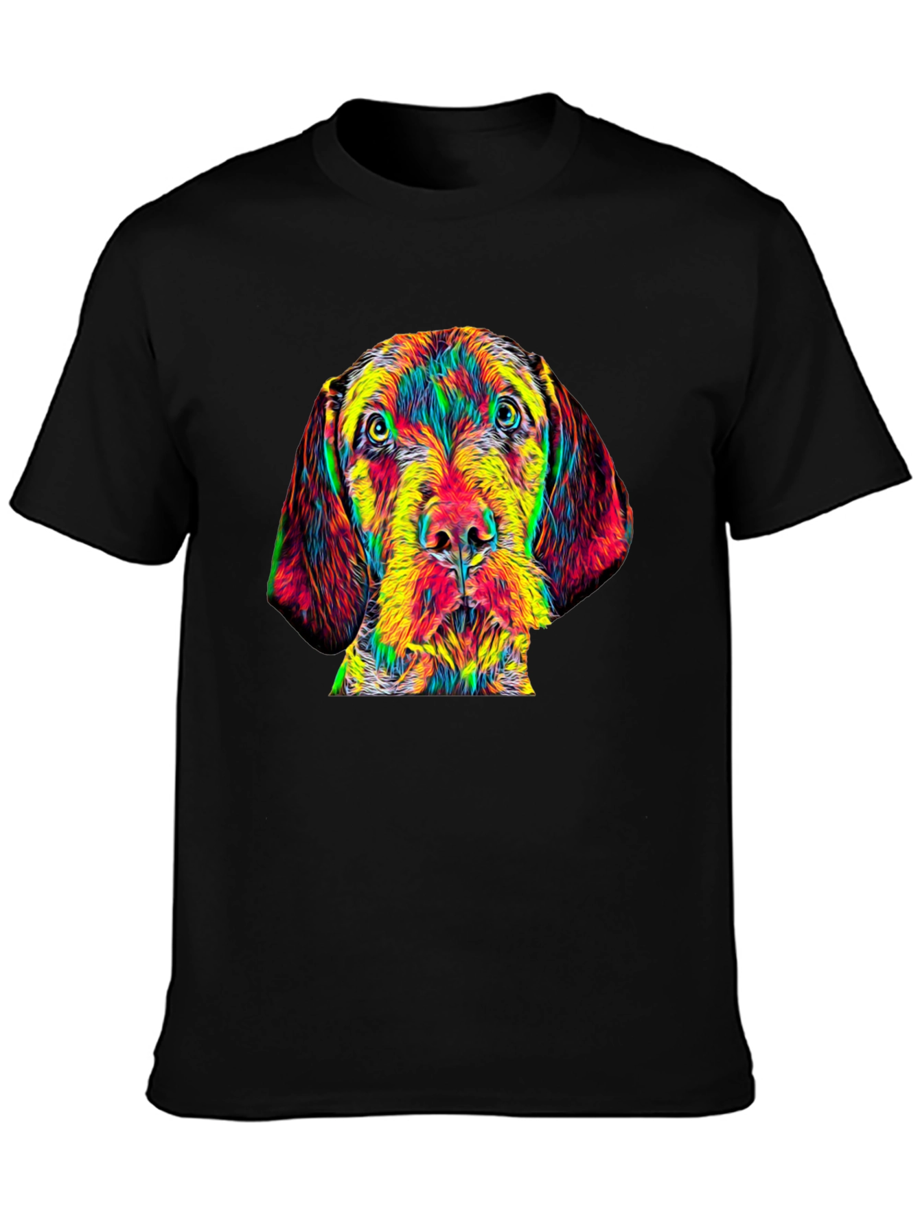 Dog Portrait Graphic Tee - Mens Black T-Shirt