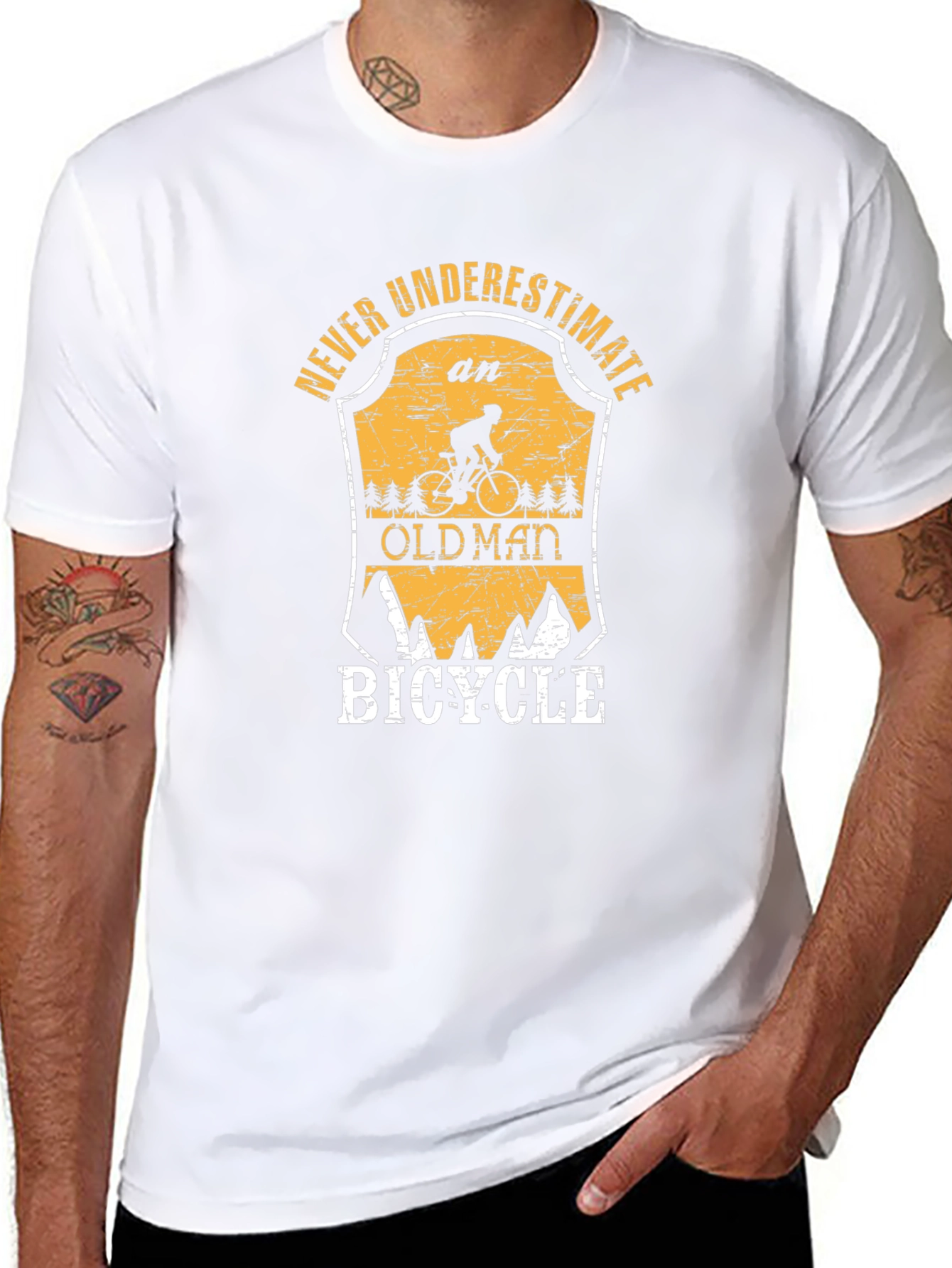 Never Underestimate an Old Man Bicycle T-Shirt