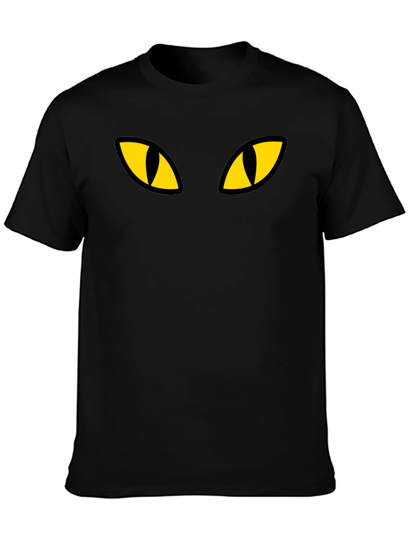 Black Cat Eyes Graphic Tee - Mens Casual T-Shirt