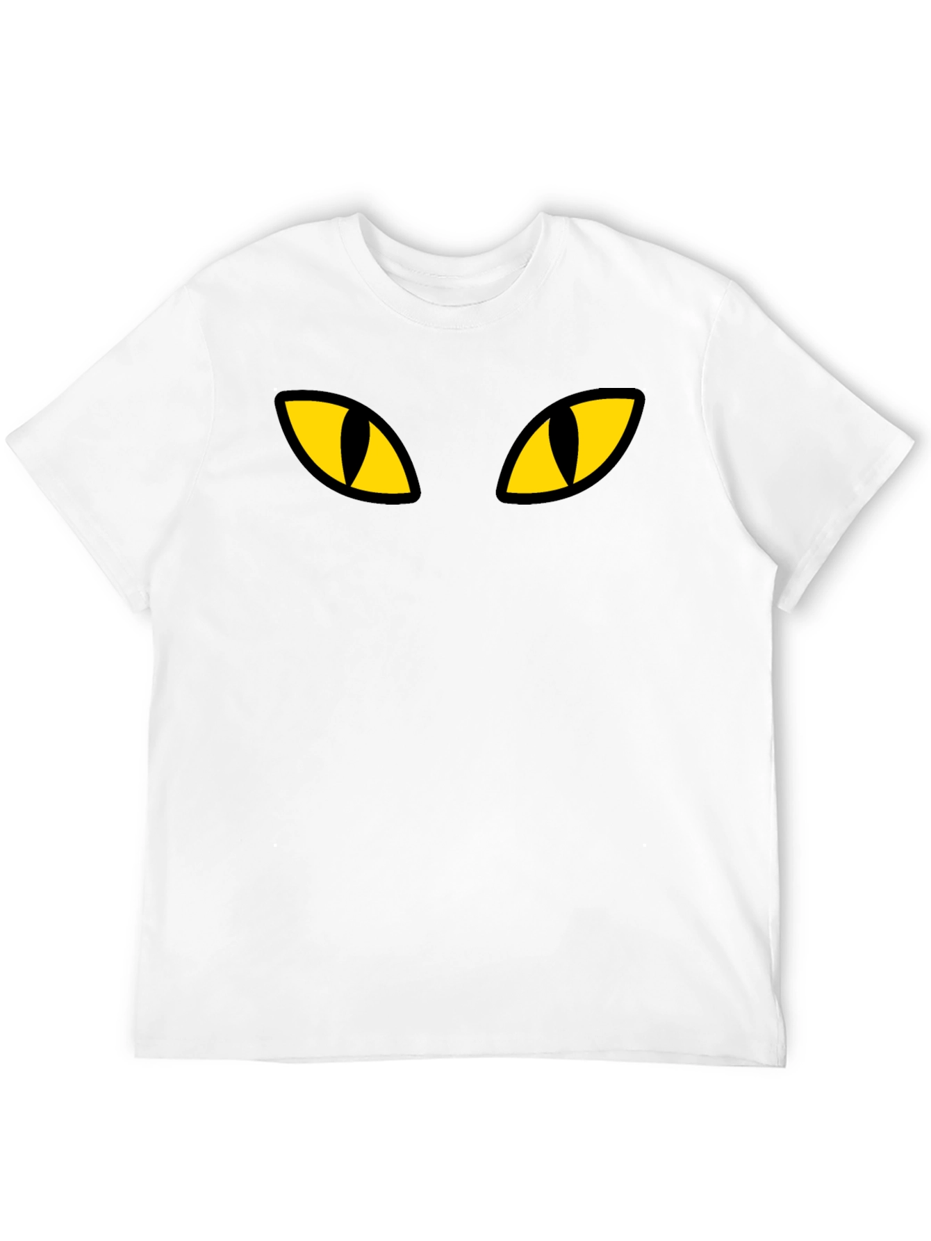 Black Cat Eyes Graphic Tee - Mens Casual T-Shirt