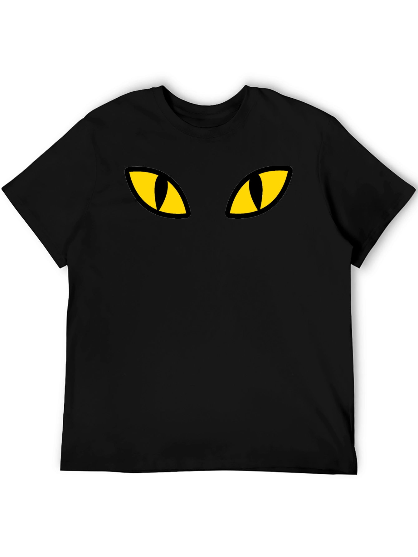 Black Cat Eyes Graphic Tee - Mens Casual T-Shirt