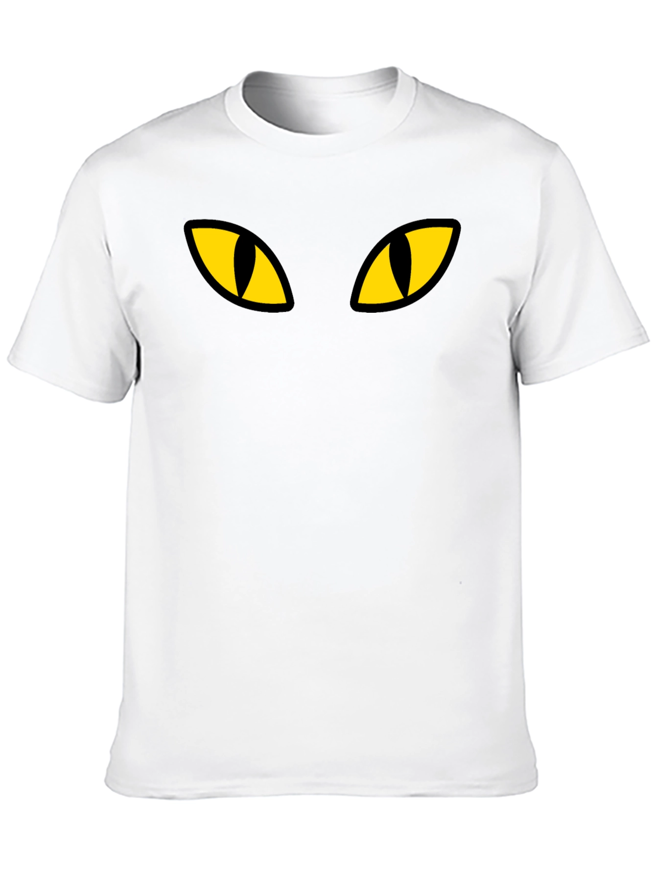 Black Cat Eyes Graphic Tee - Mens Casual T-Shirt
