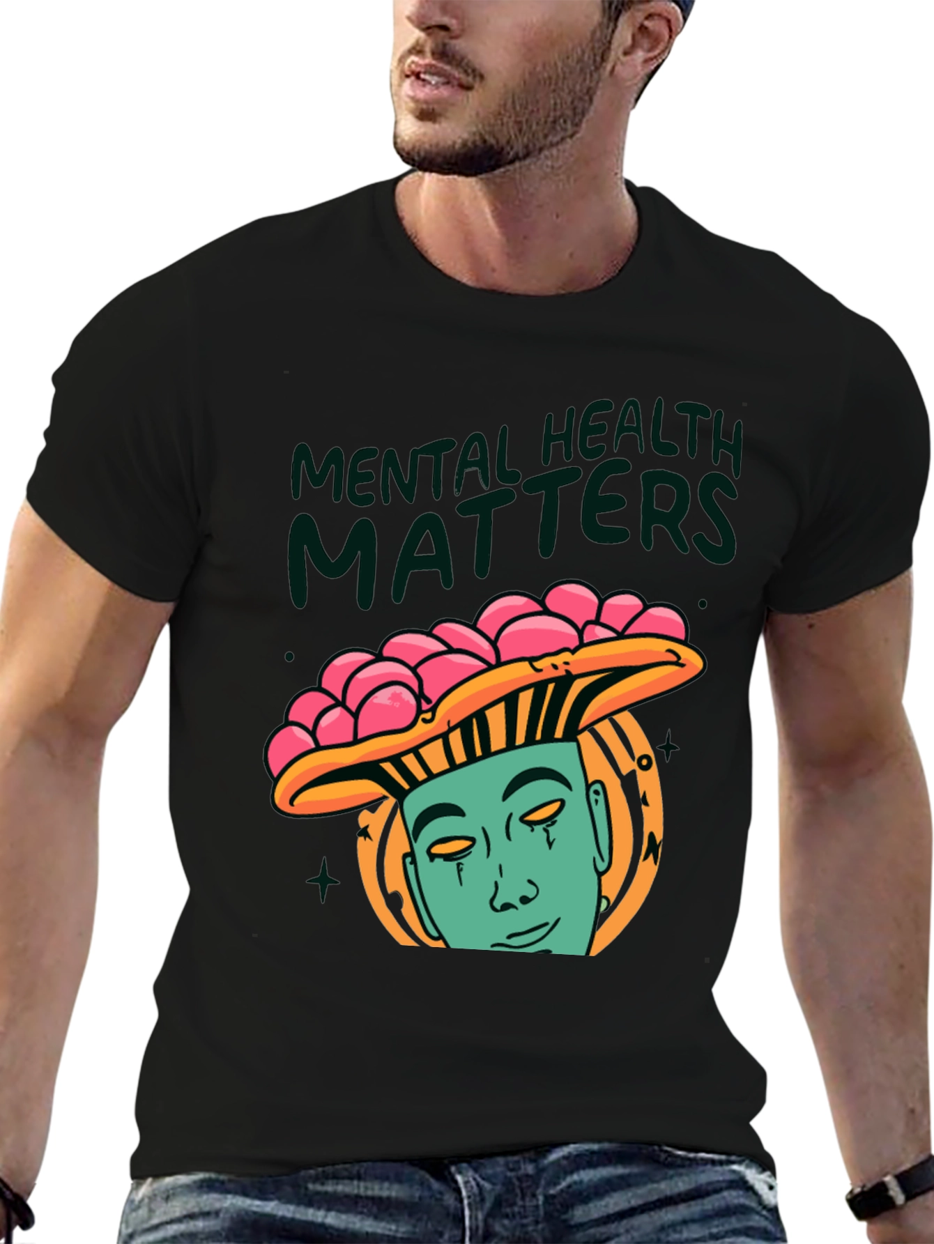 Mental Health Matters Graphic Tee - Mushroom Man Design
