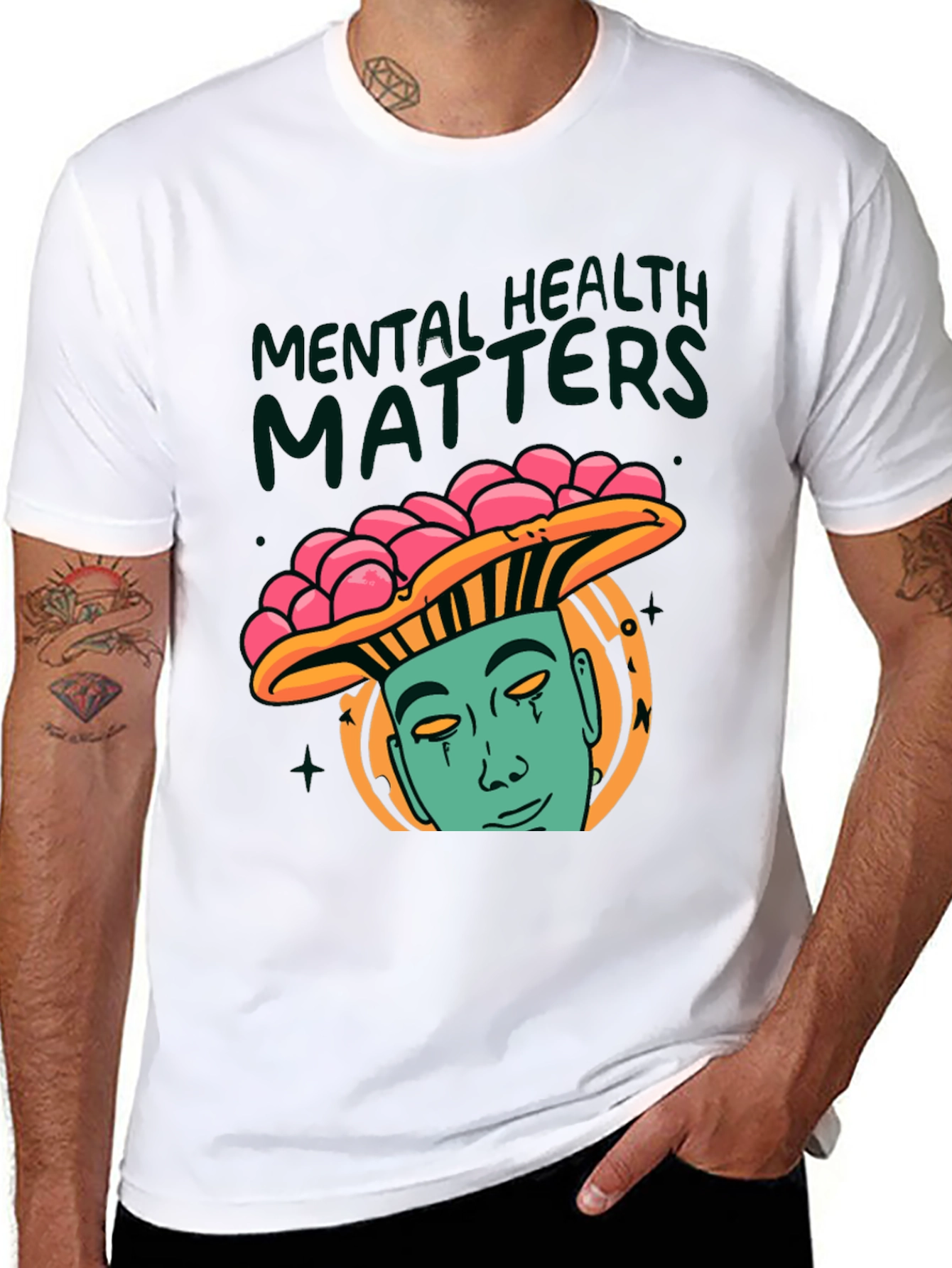 Mental Health Matters Graphic Tee - Mushroom Man Design