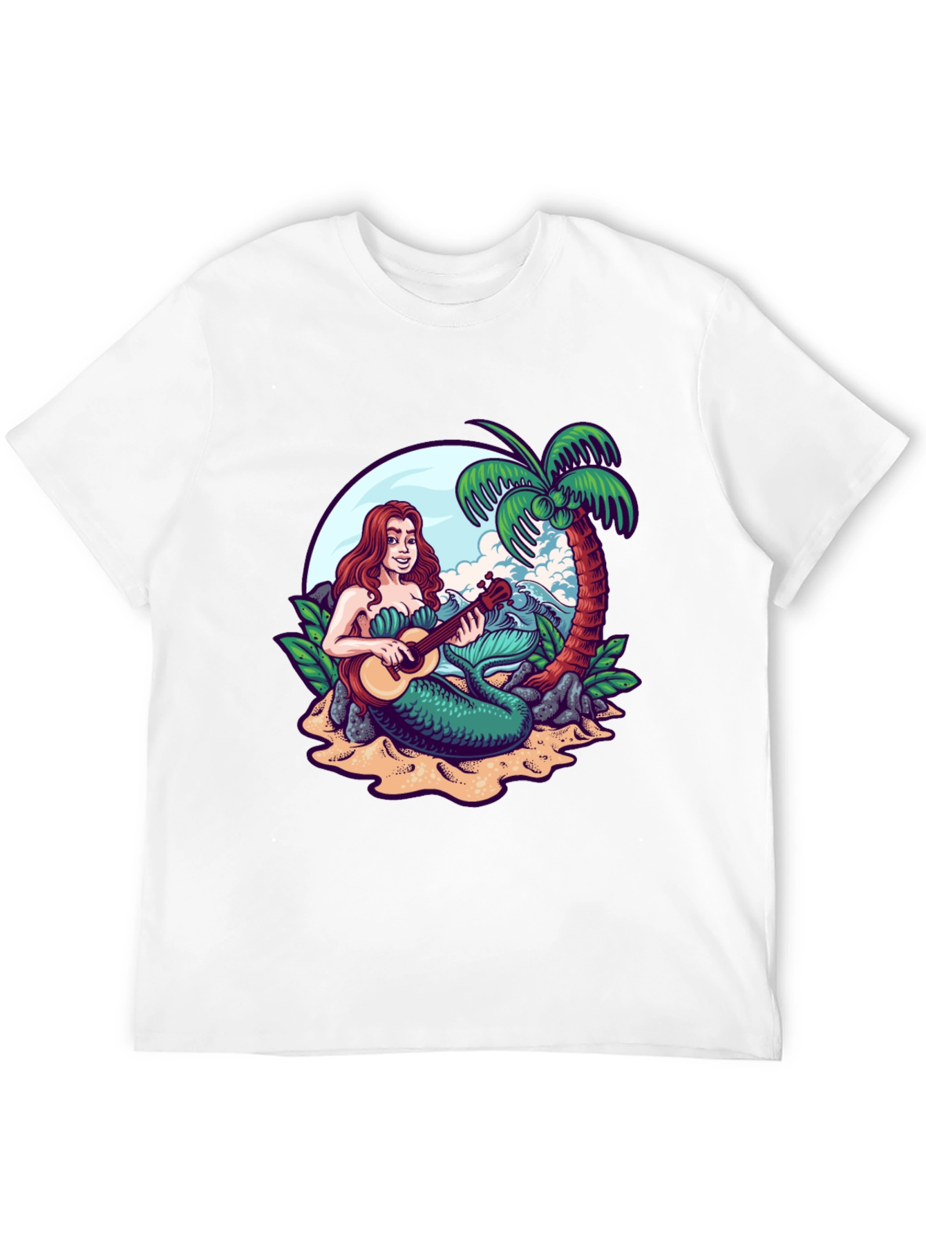Mermaid Ukulele Black T-Shirt