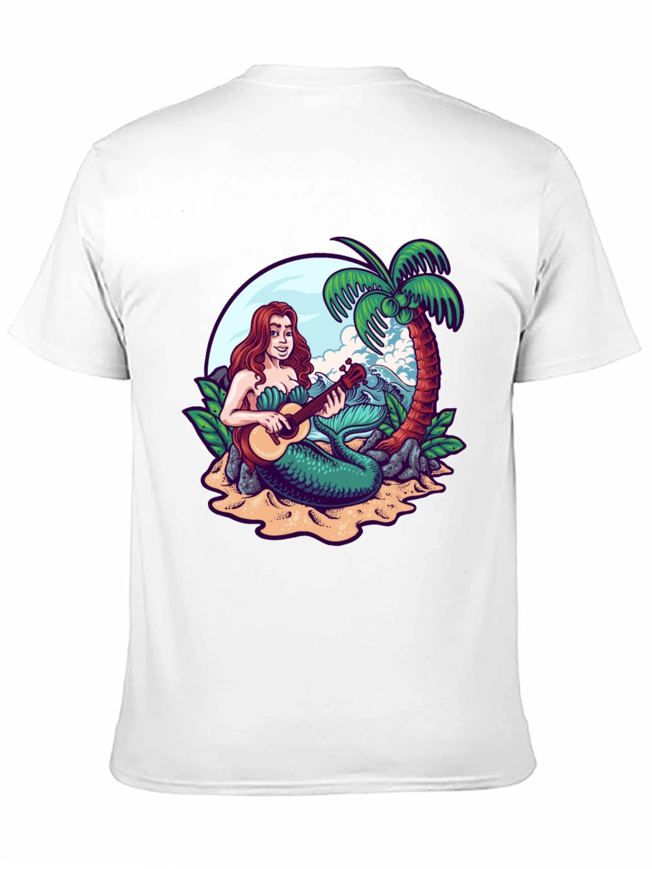 Mermaid Ukulele Black T-Shirt