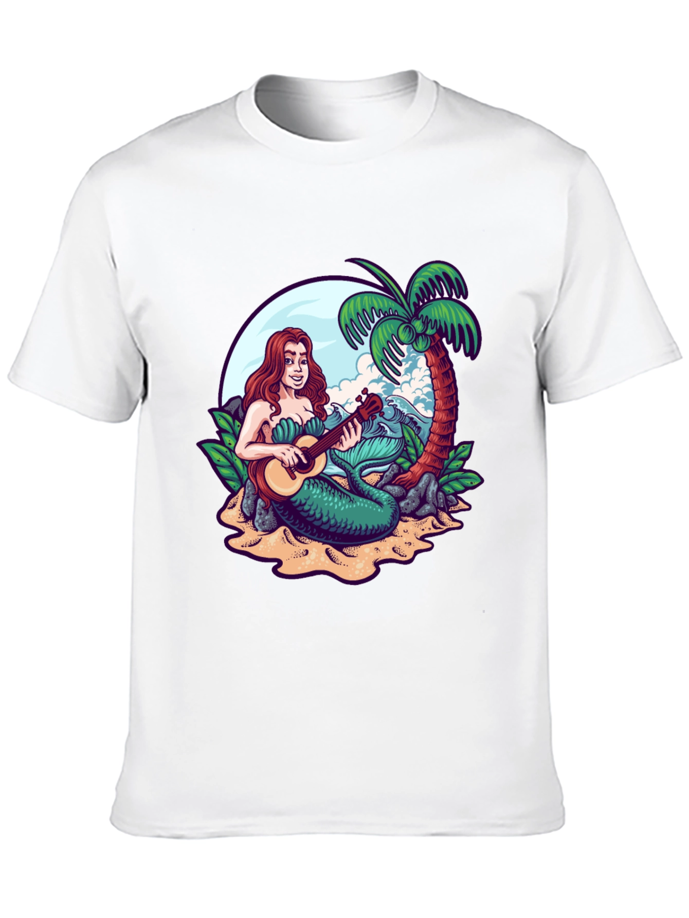 Mermaid Ukulele Black T-Shirt