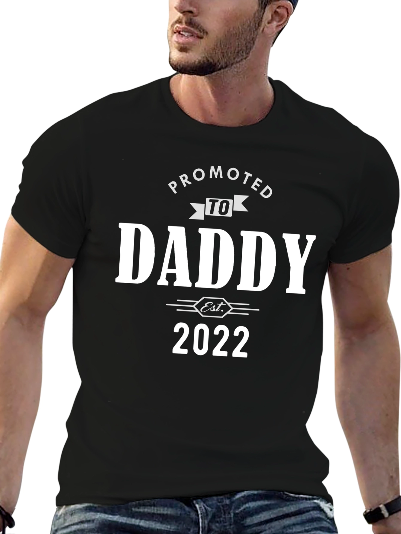 Promoted to Daddy Est. 2022 Black T-Shirt