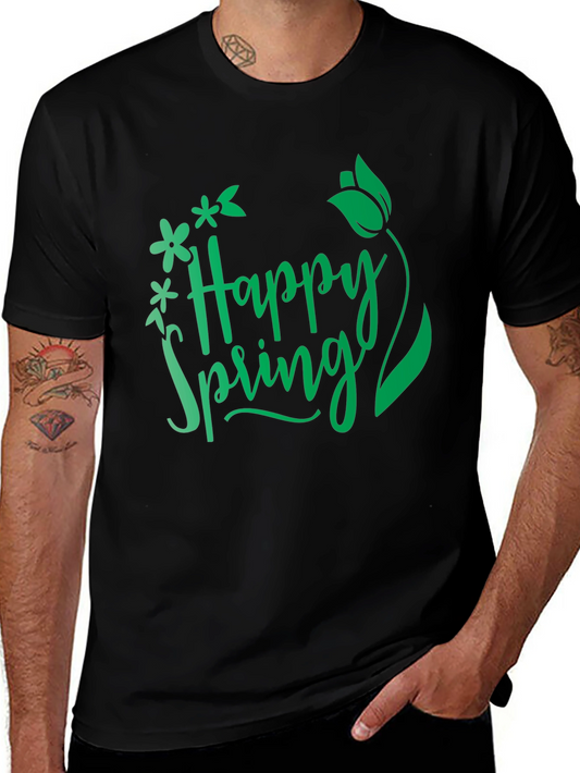 Happy Spring Graphic T-Shirt - Black