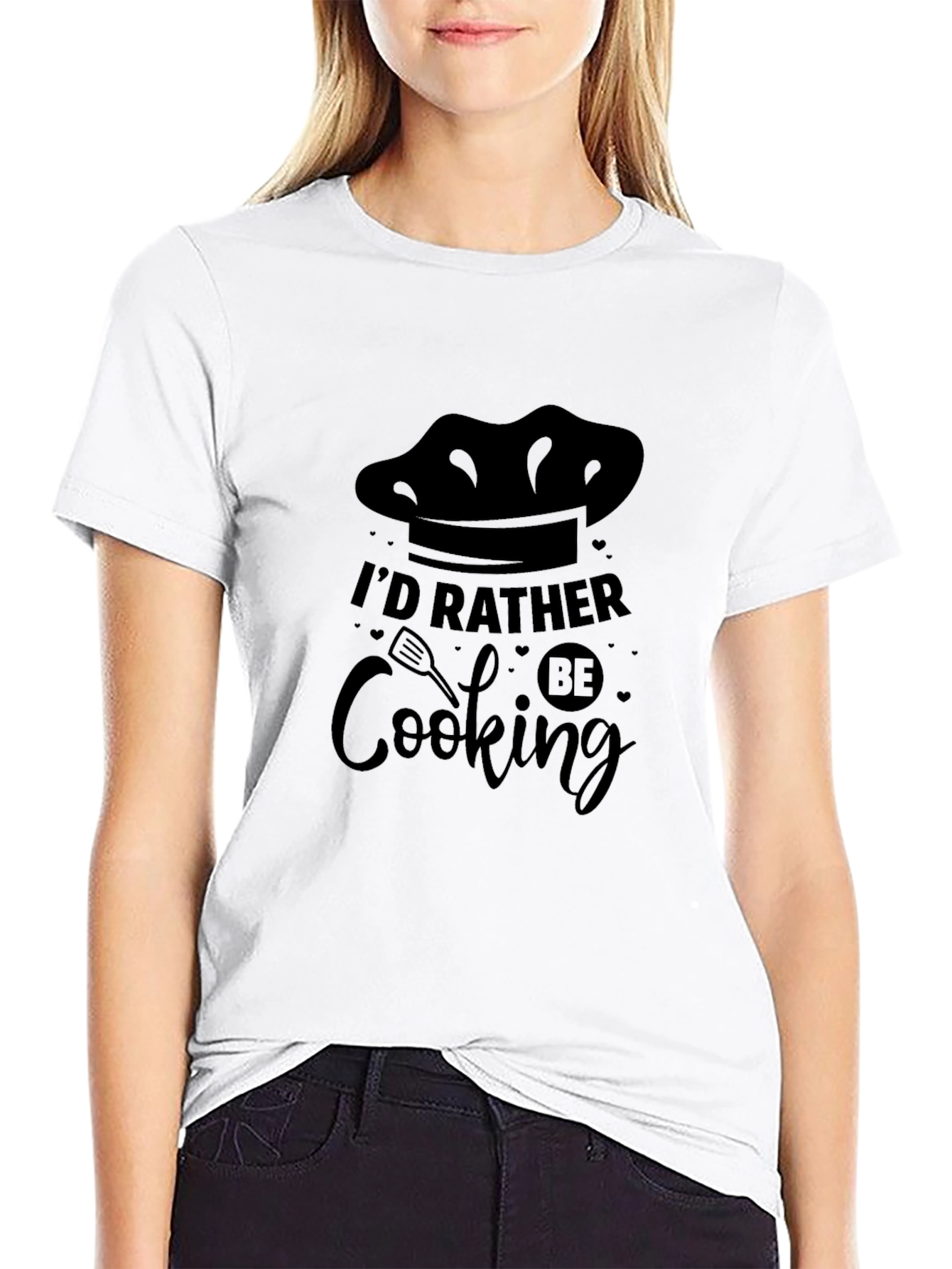 Id Rather Be Cooking Graphic Tee - Black