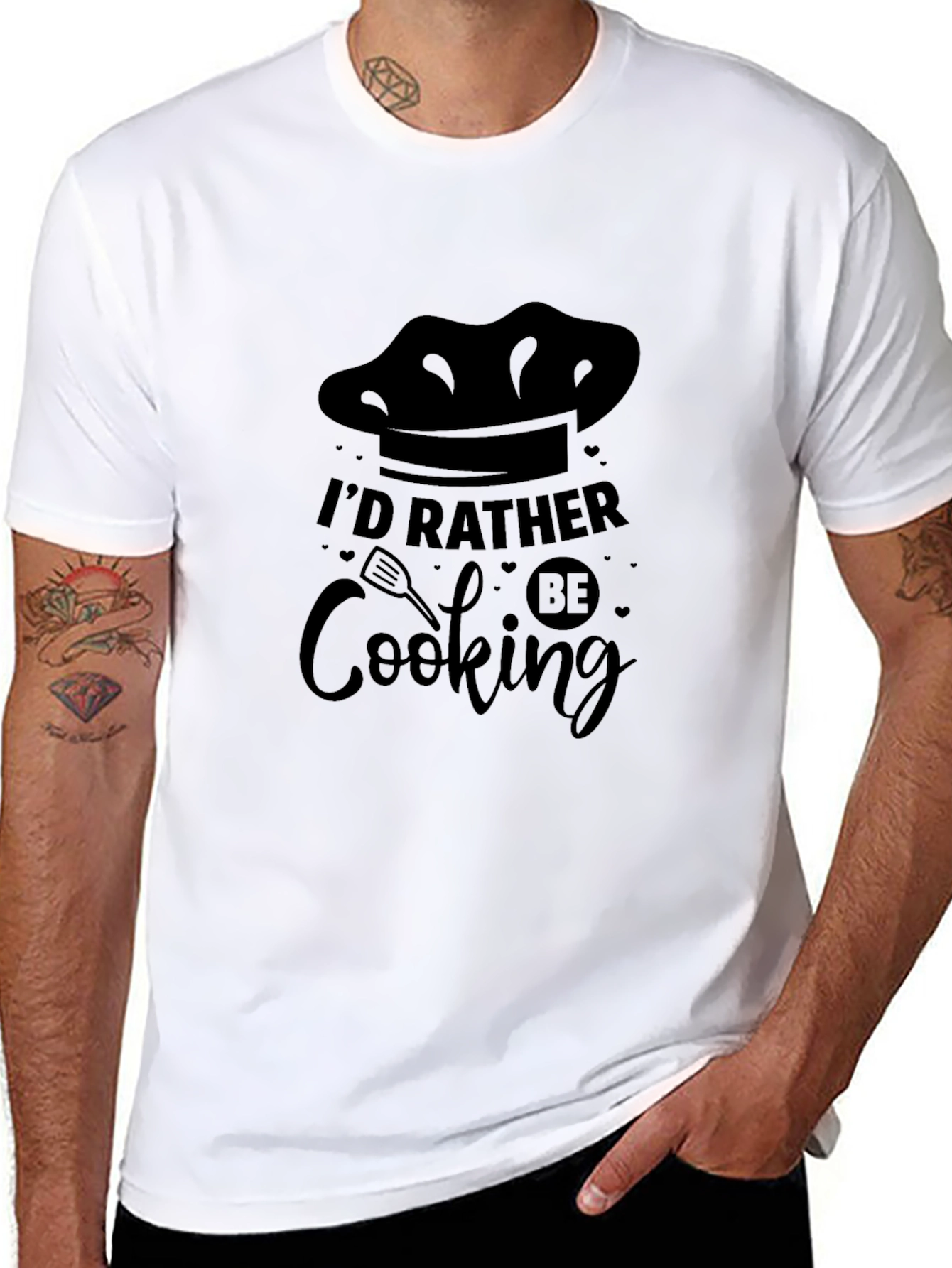 Id Rather Be Cooking Graphic Tee - Black
