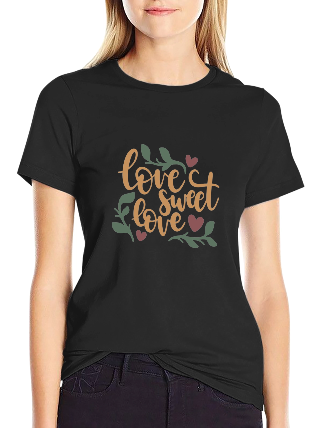 Love Sweet Love Graphic Tee - Black