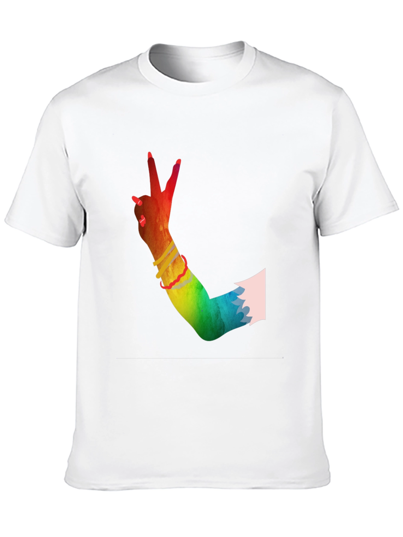 Peace Sign Hand Rainbow T-Shirt