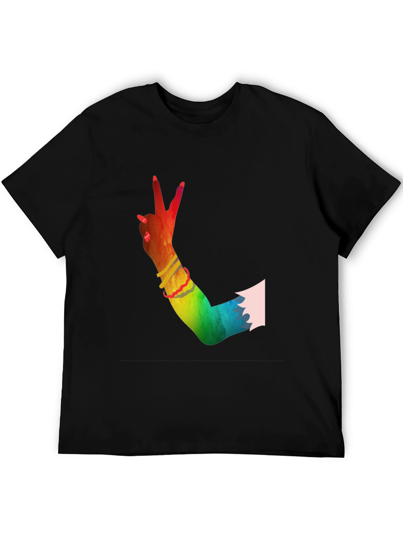 Peace Sign Hand Rainbow T-Shirt