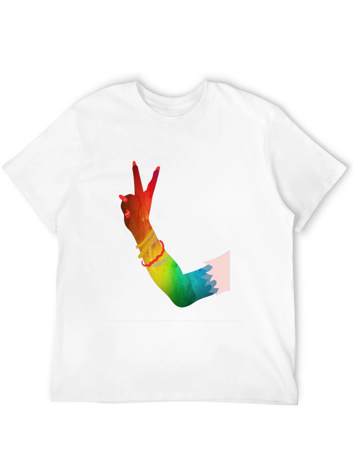Peace Sign Hand Rainbow T-Shirt