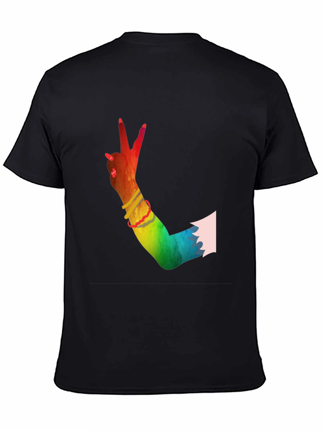 Peace Sign Hand Rainbow T-Shirt