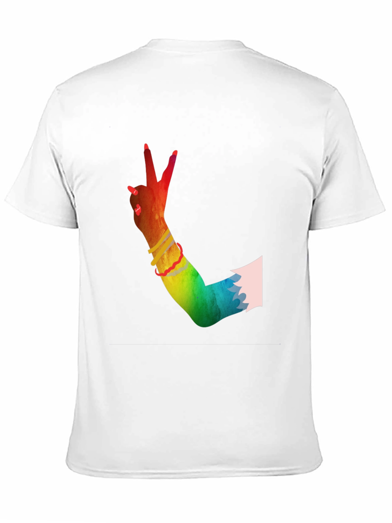 Peace Sign Hand Rainbow T-Shirt