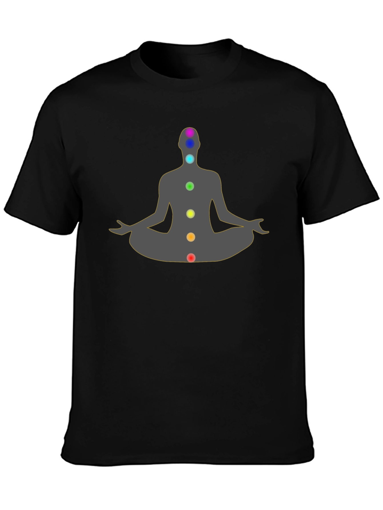 Chakra Meditation Graphic Black T-Shirt