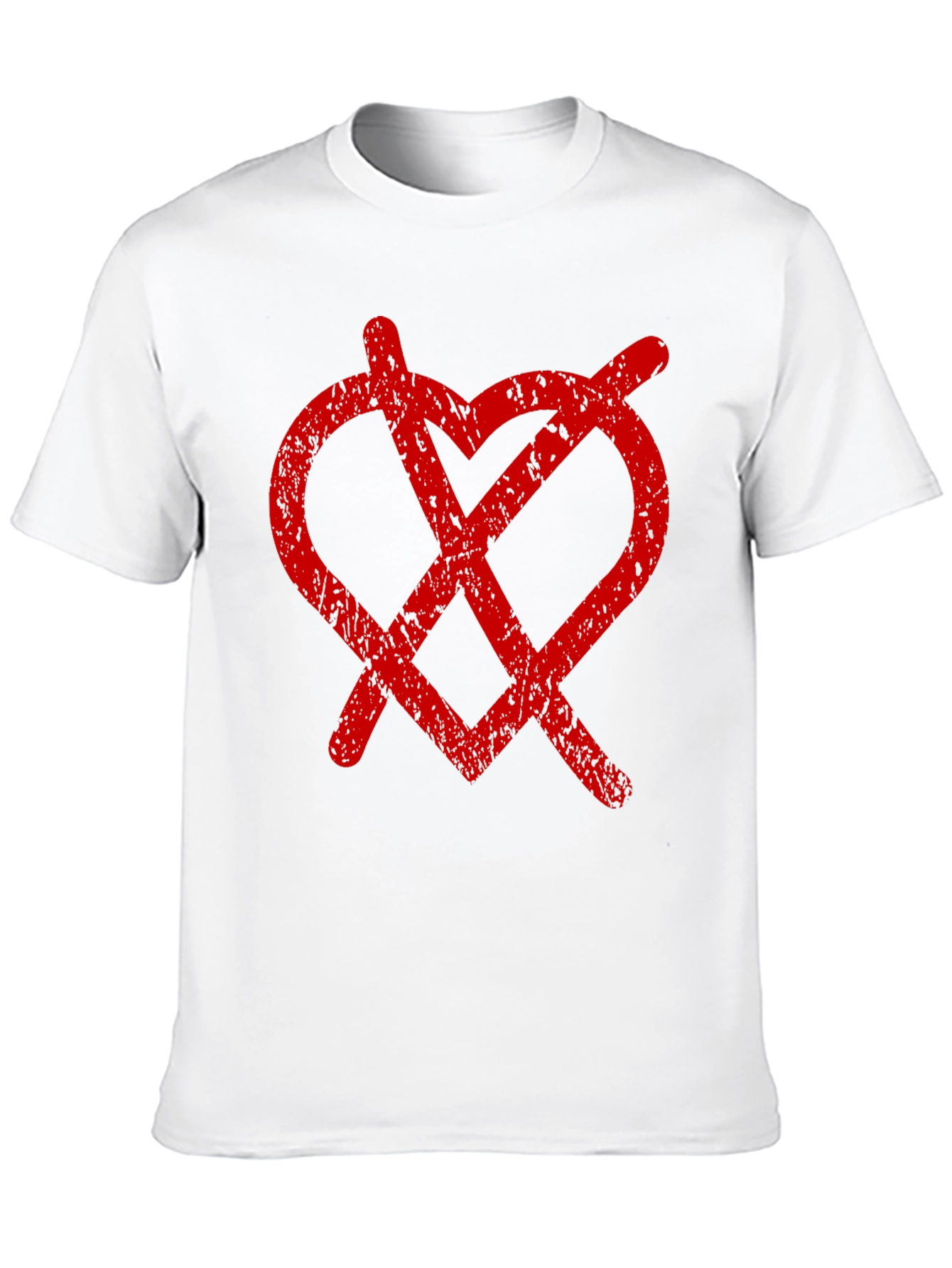 Distressed Heart Anarchy Symbol Black Tee