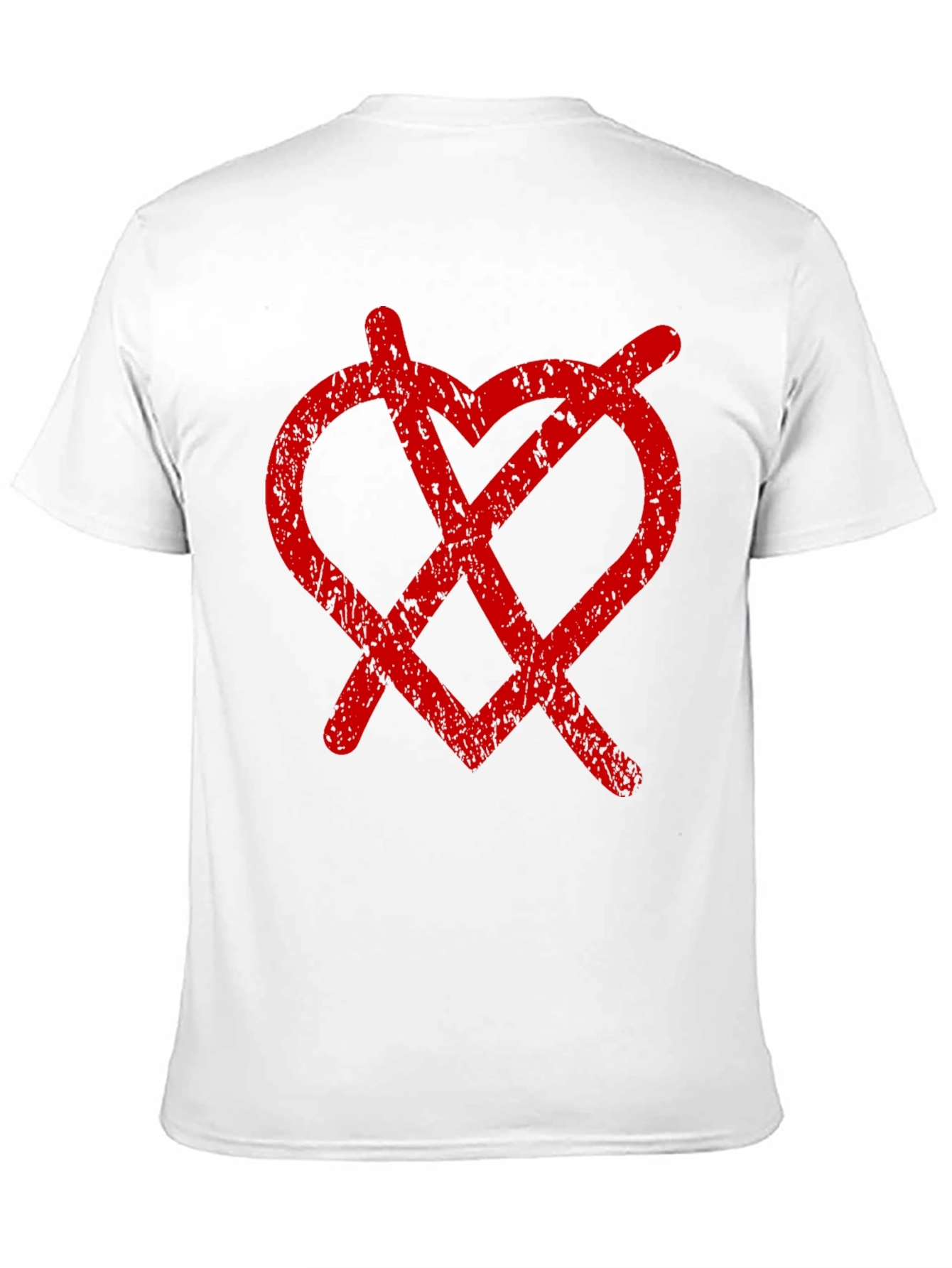 Distressed Heart Anarchy Symbol Black Tee