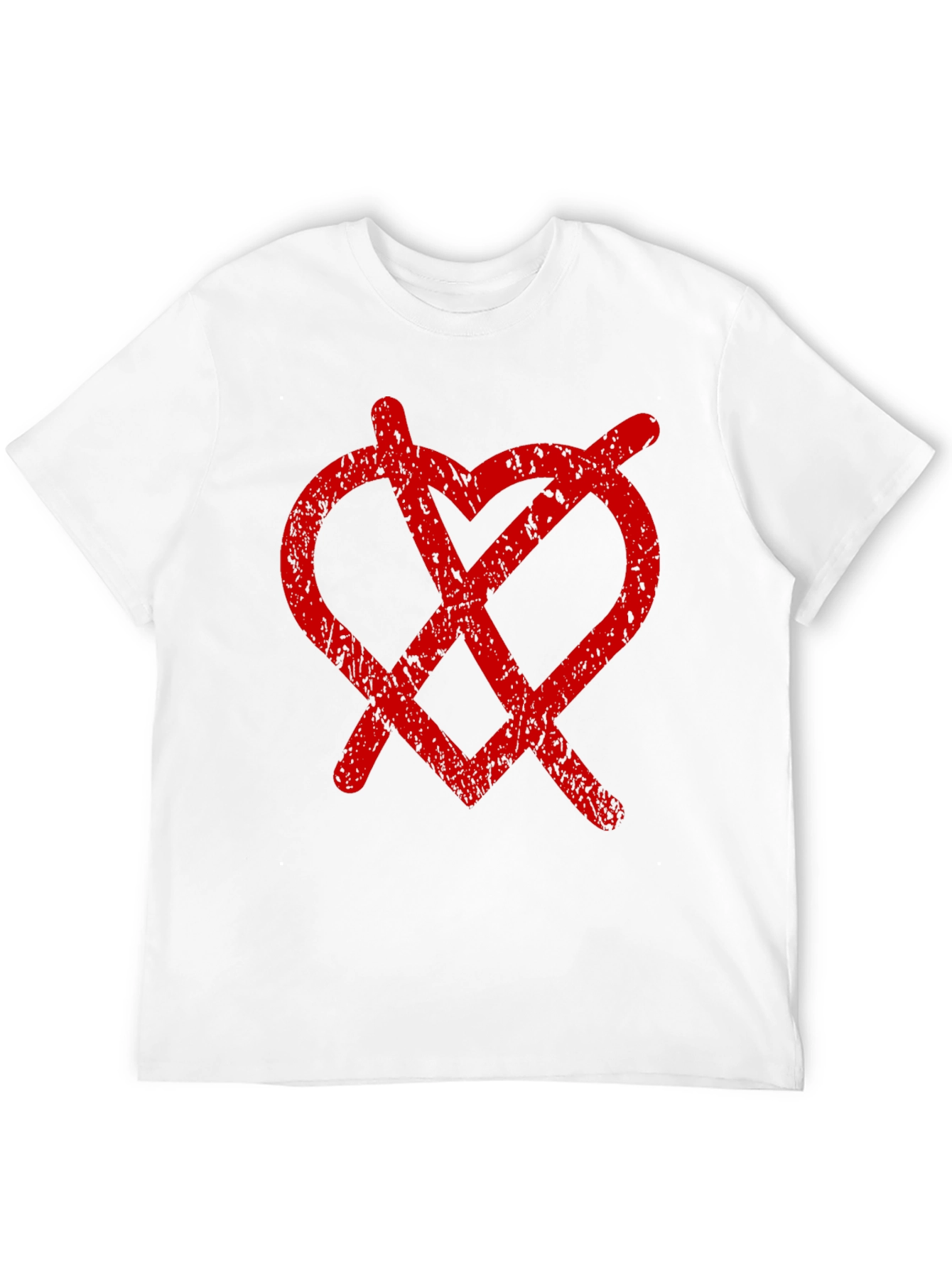 Distressed Heart Anarchy Symbol Black Tee